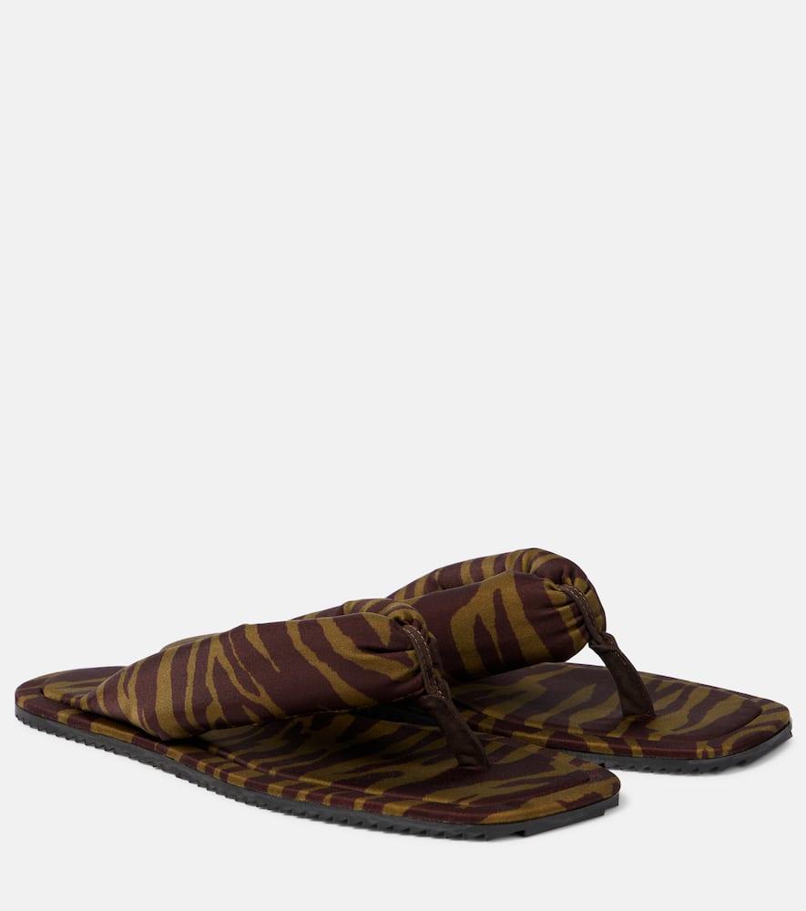 The Attico Indie Zebra-Print Thong Sandals in Brown Lyst Australia