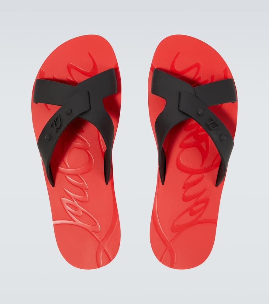 Christian Louboutin Loubi flip flops for Men - Red in KSA