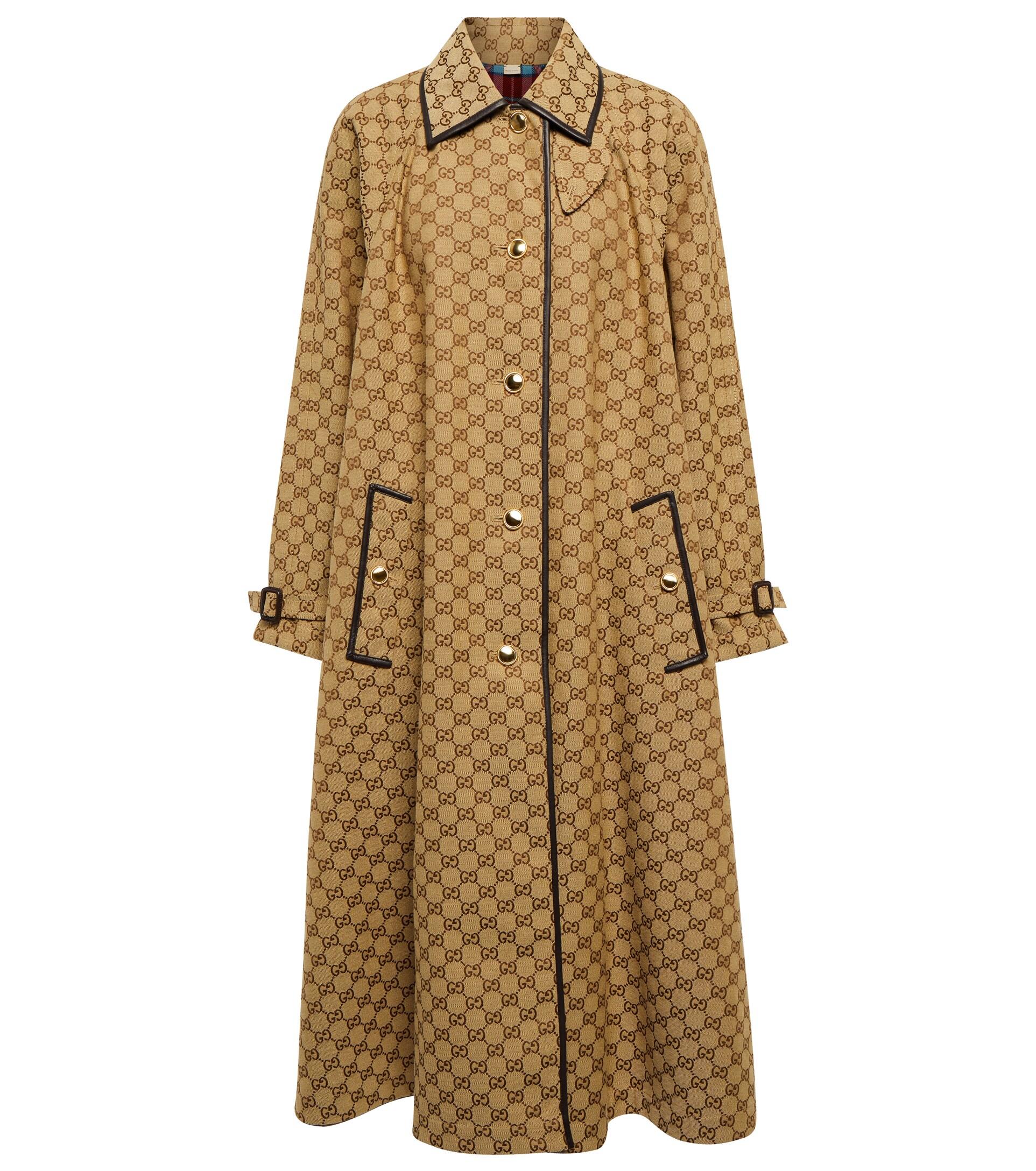 Gucci Reversible GG And Checked Cotton-blend Coat in Natural | Lyst