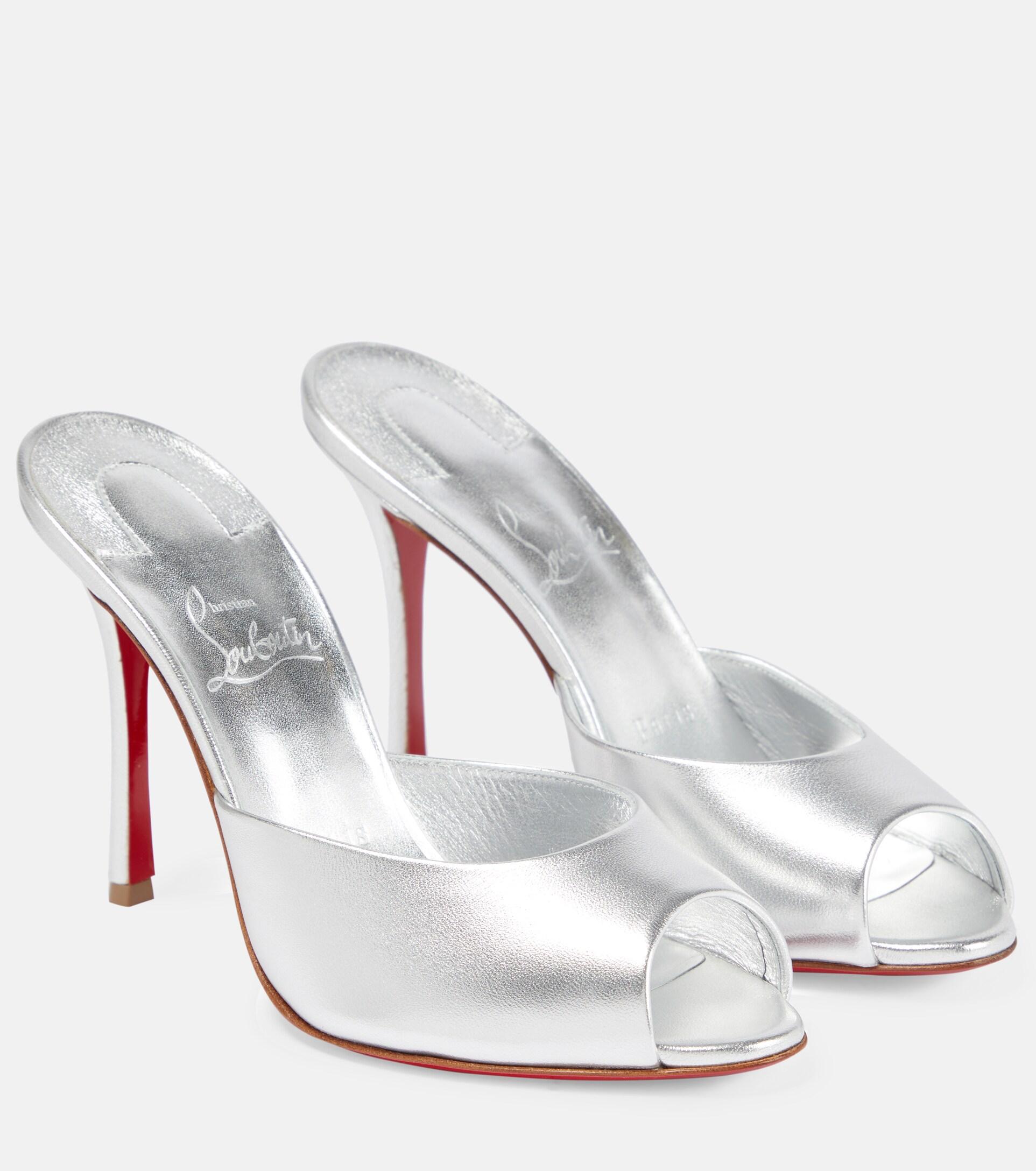 Christian Louboutin Dolly Metallic Leather Mules | Lyst