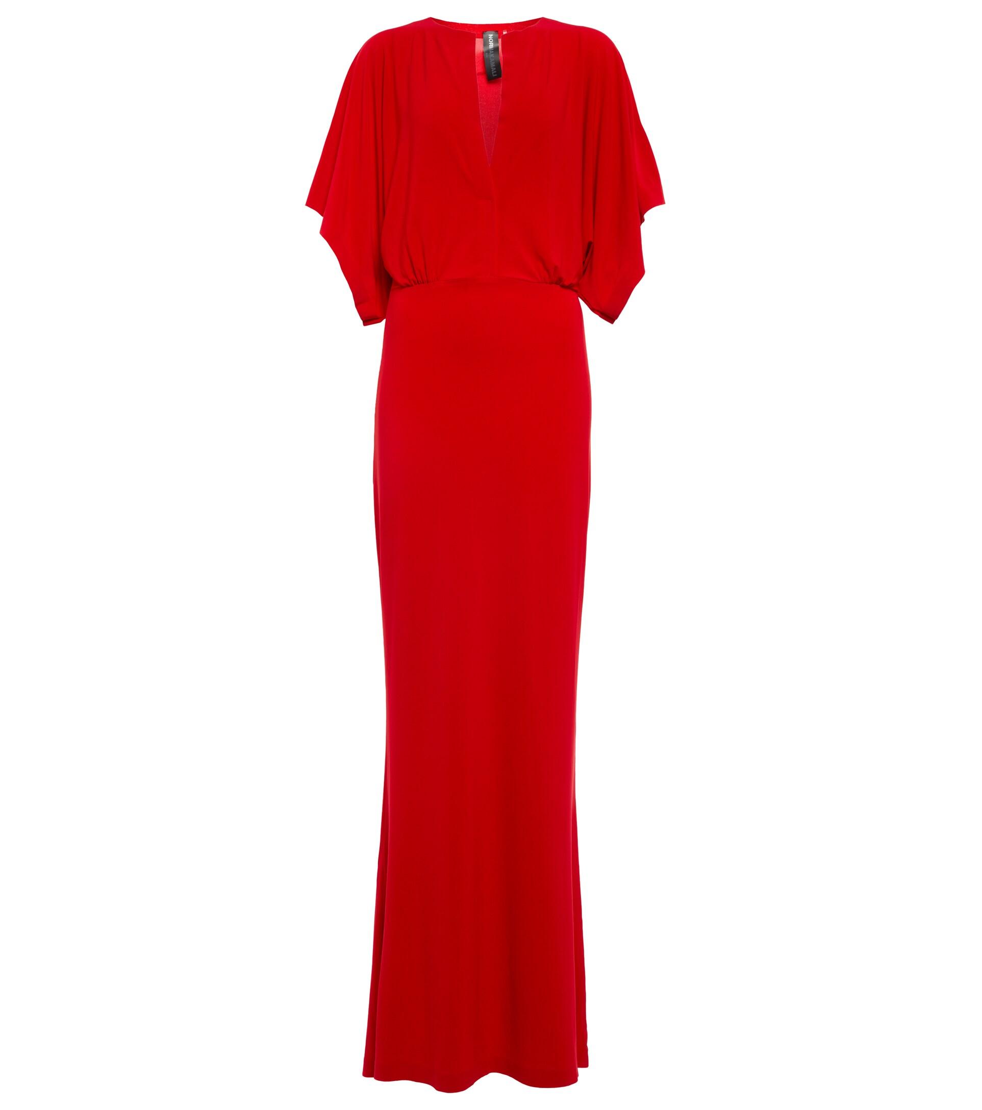 Norma Kamali Obie Jersey Maxi Dress in Red | Lyst