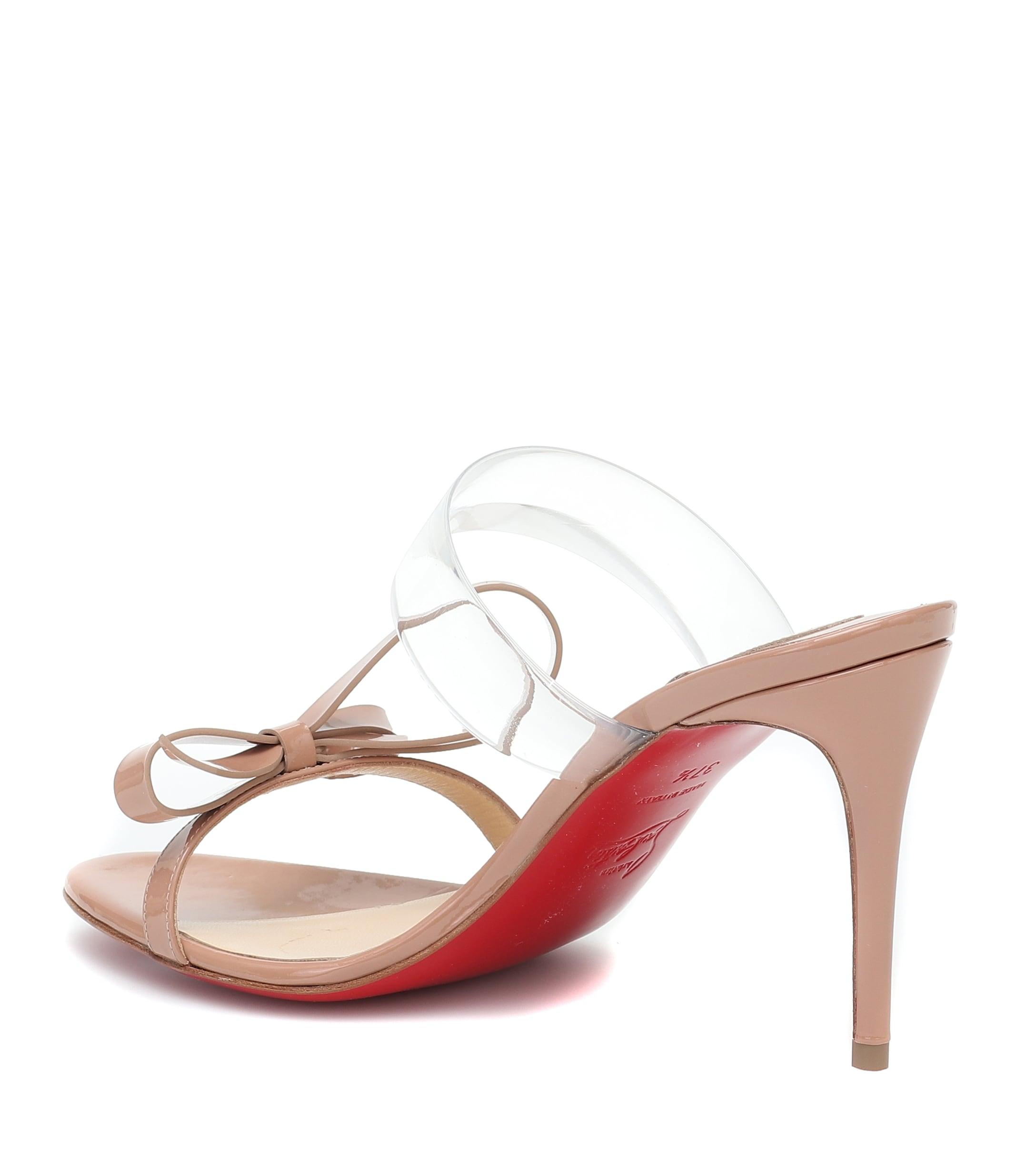 Christian Louboutin Just Nodo 85 Pvc And Patent Leather Sandals in Natural  | Lyst