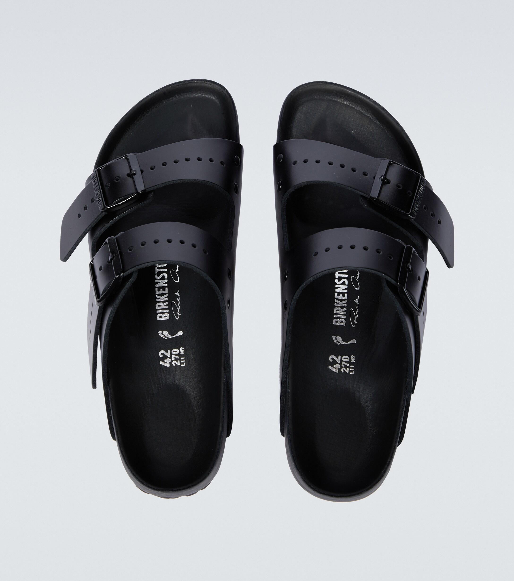Rick Owens Leather X Birkenstock Arizona Sandals in Black for Men | Lyst