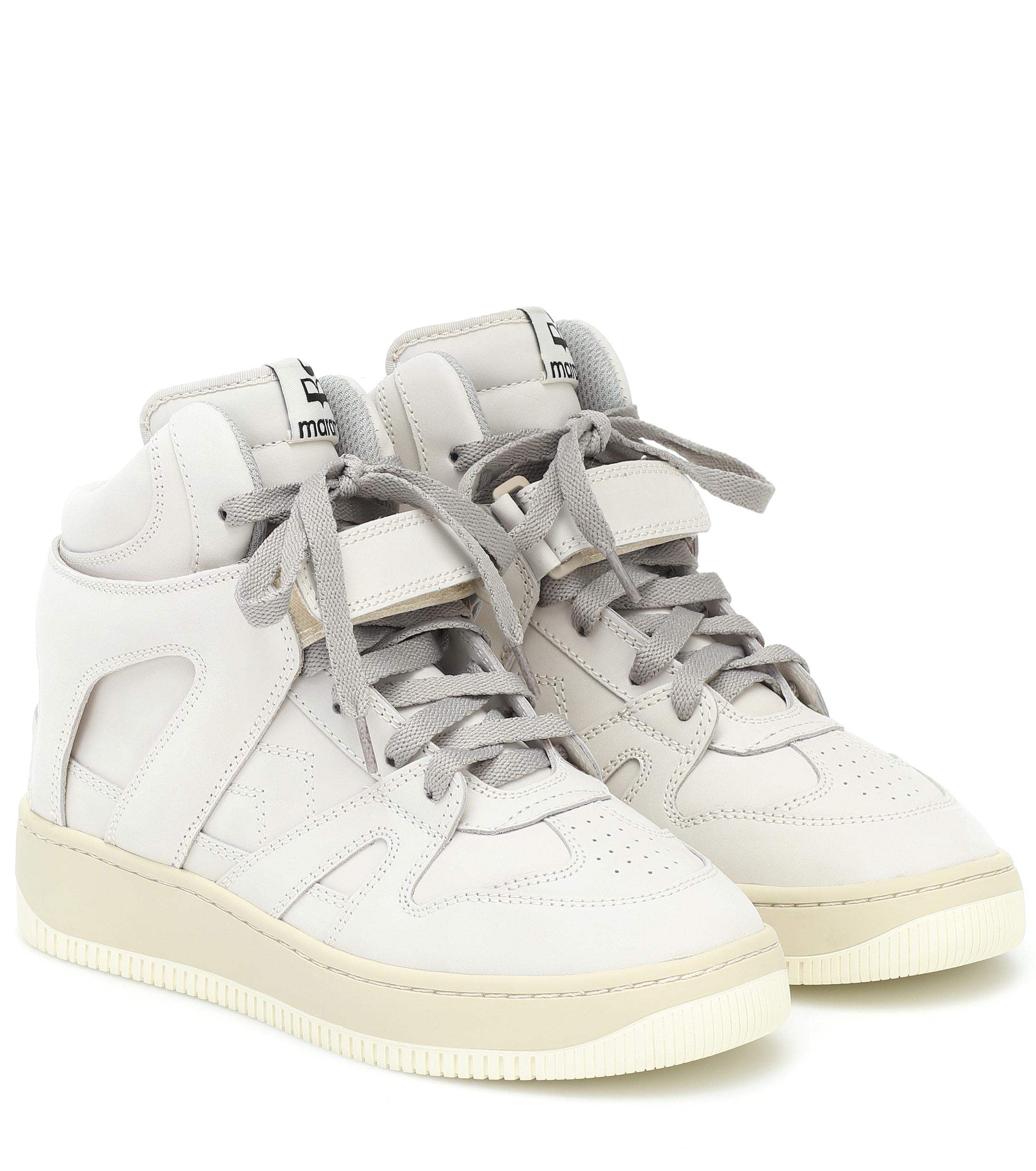 Isabel Marant Suede Brooklee Leather High-top Sneakers - Lyst