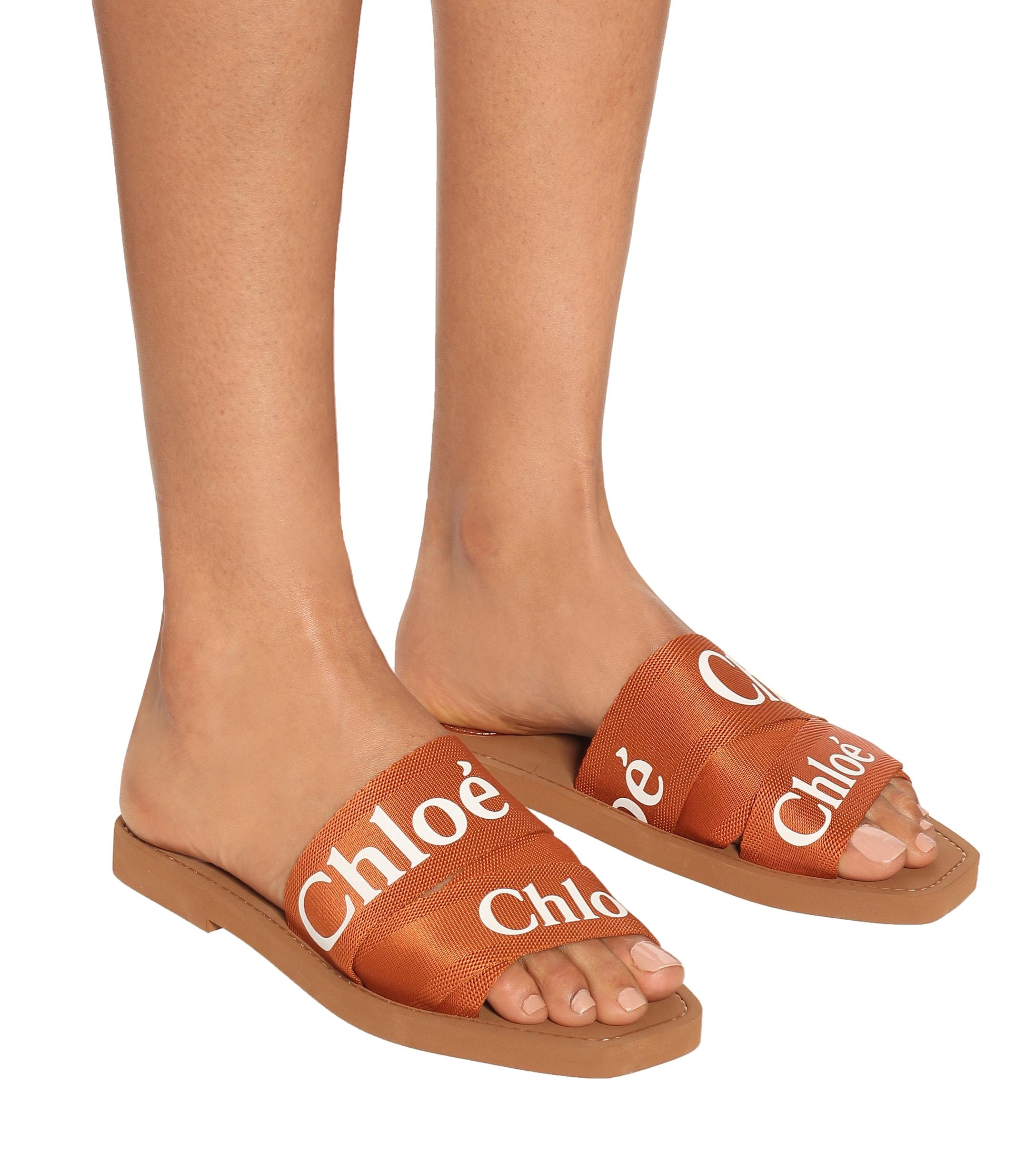 chloe woody sandals brown