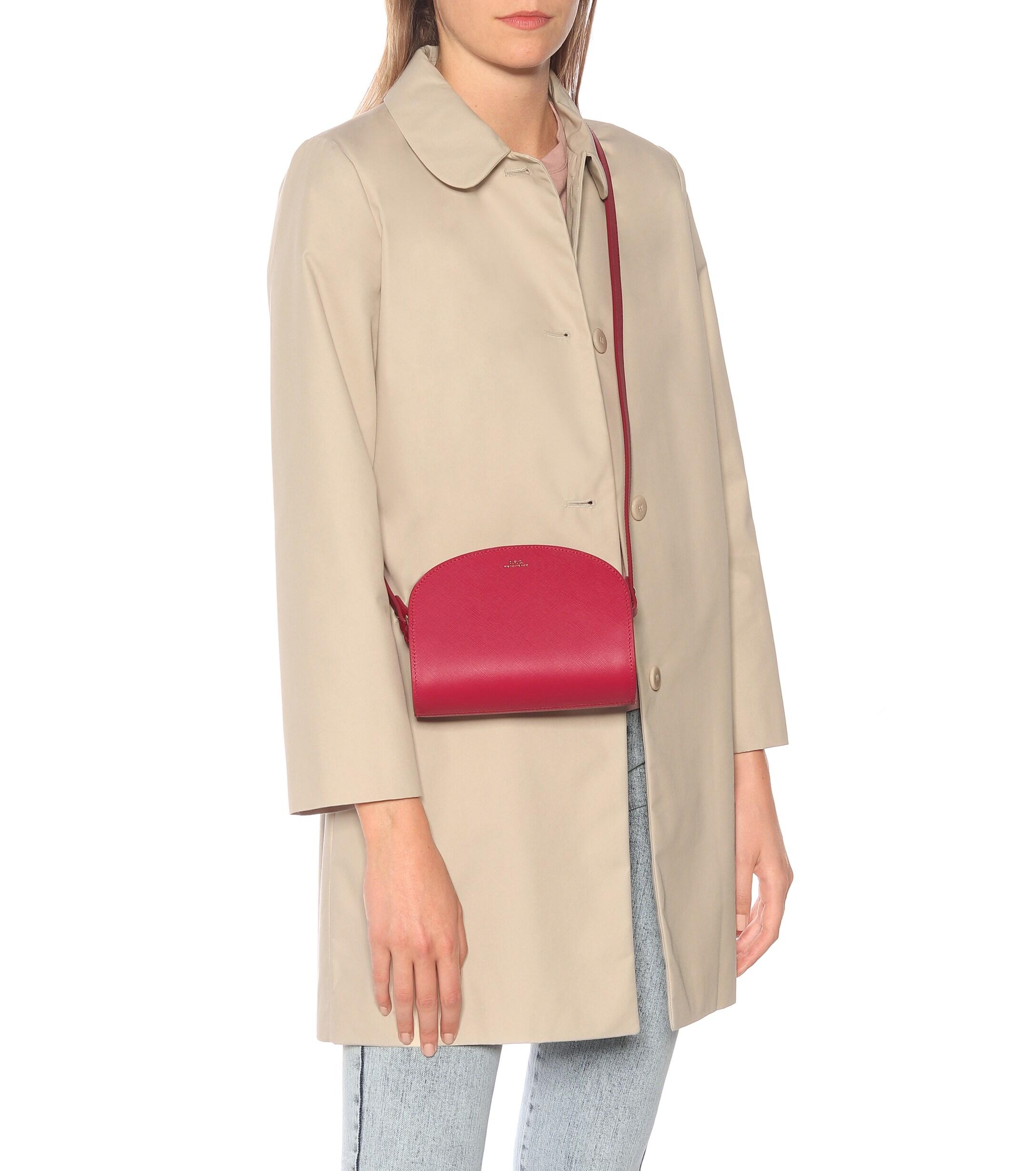 apc demi lune leather shoulder bag