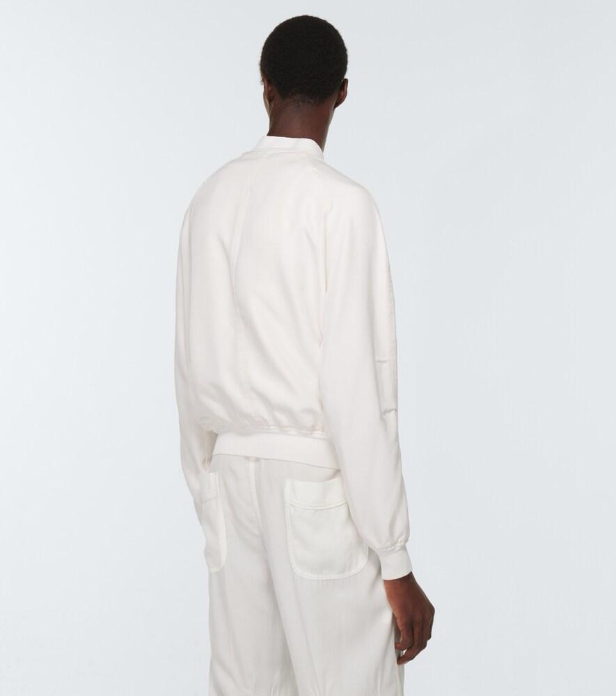 Tom Ford Silk Bomber Jacket in White for Men | Lyst