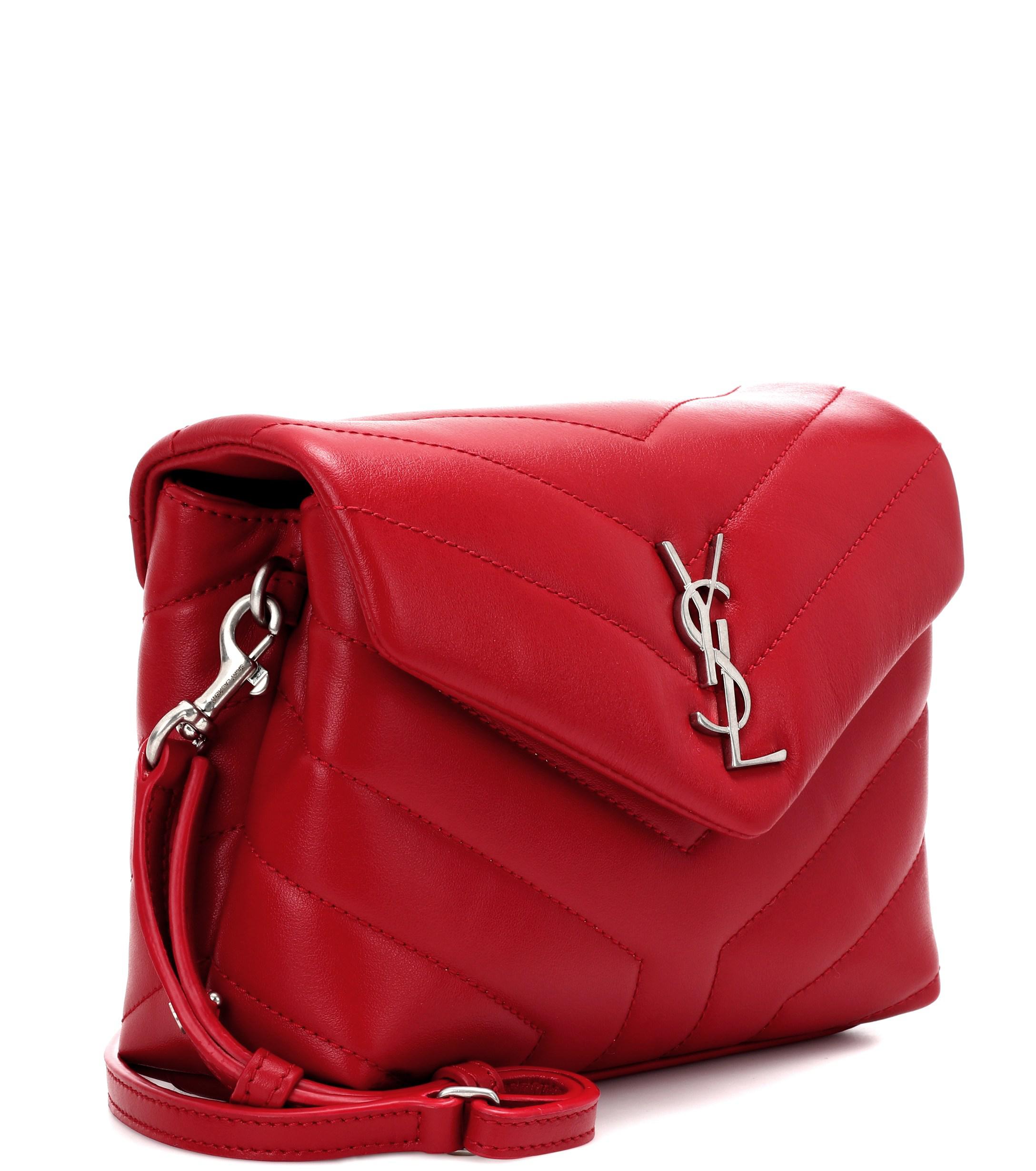 Saint Laurent Toy Loulou Leather Shoulder Bag in Red - Lyst