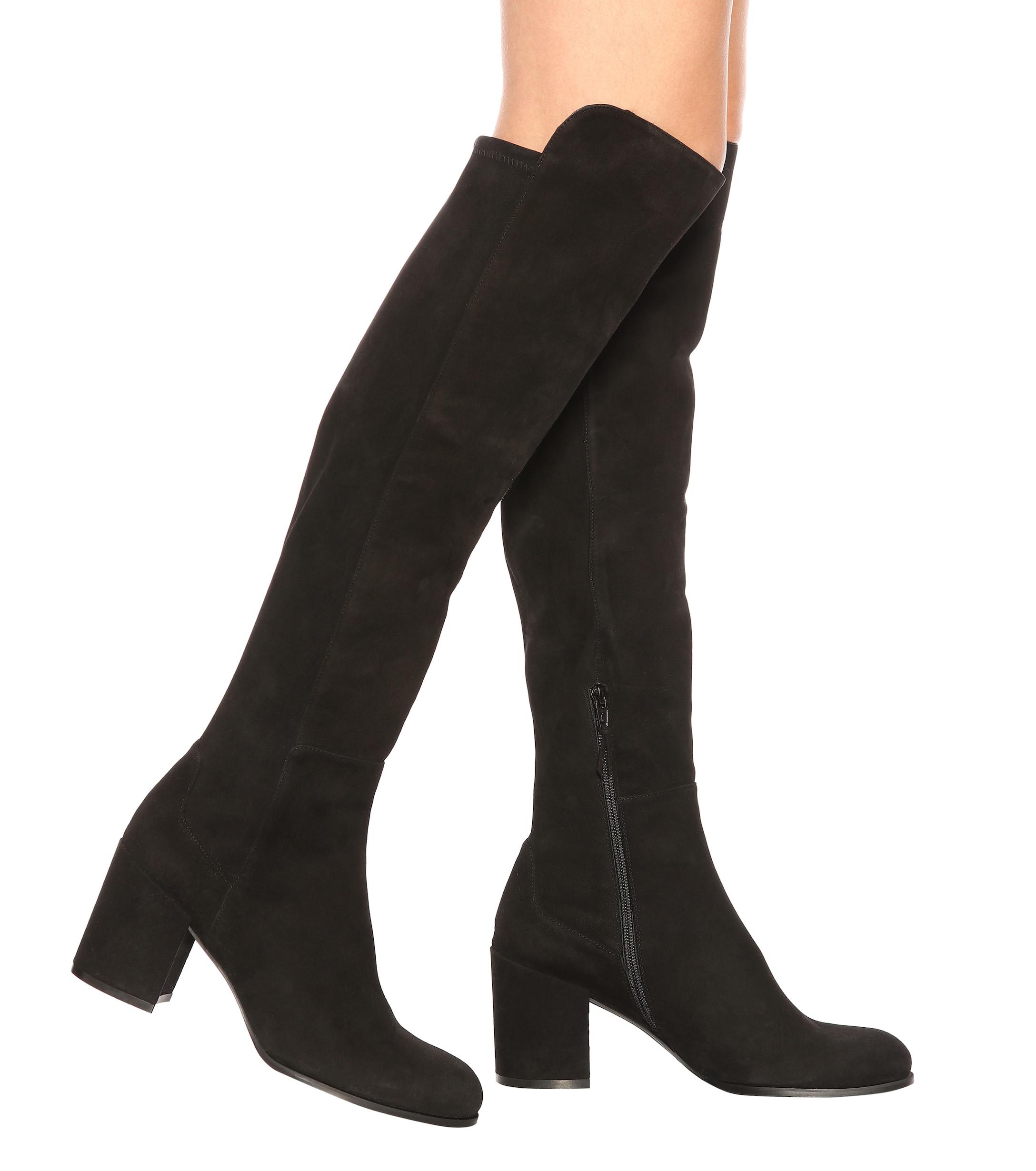 Stuart Weitzman Alljack Suede Boots in Black - Lyst