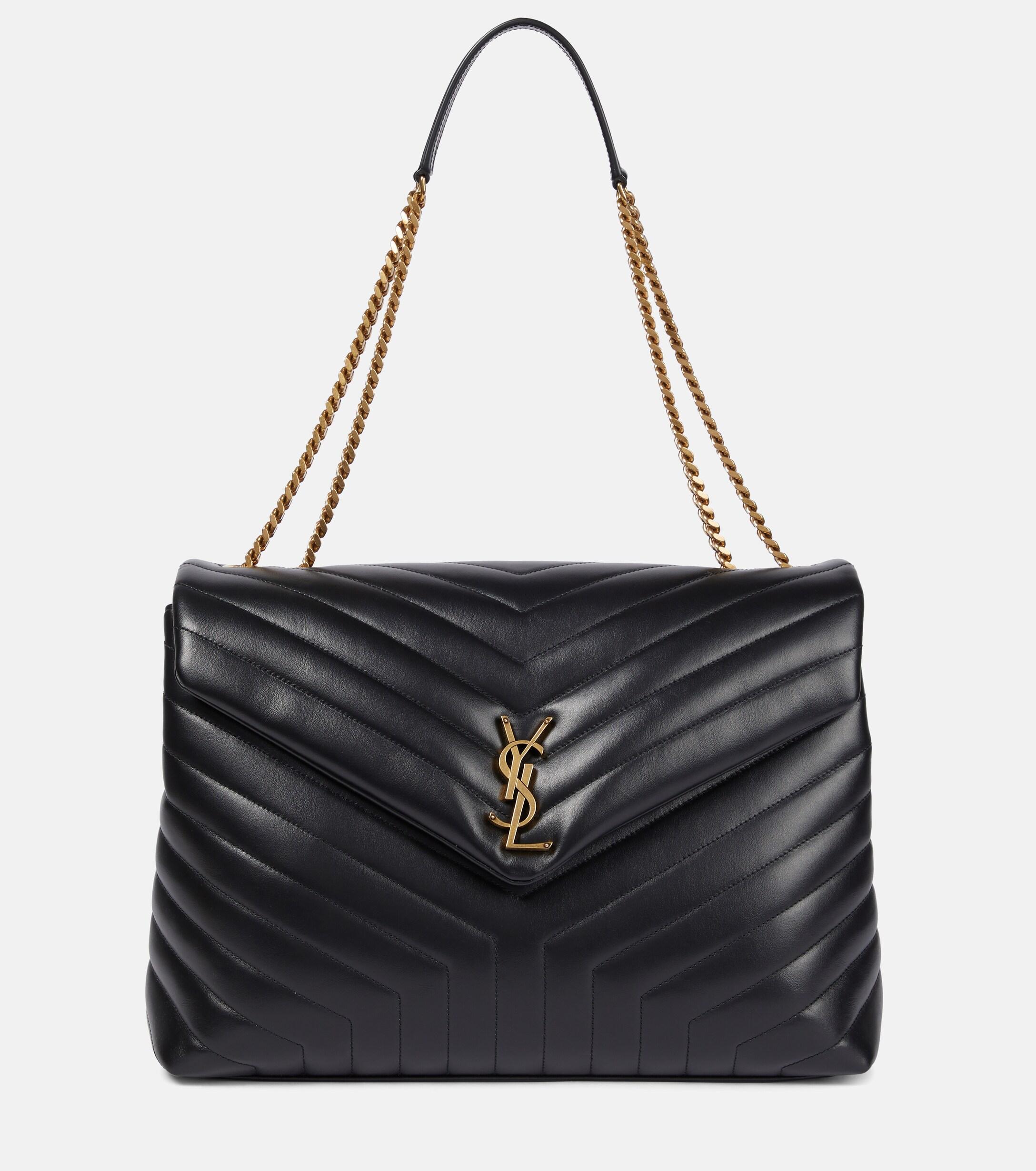 Saint Laurent Loulou Large Leather Shoulder Bag in Black | Lyst UK