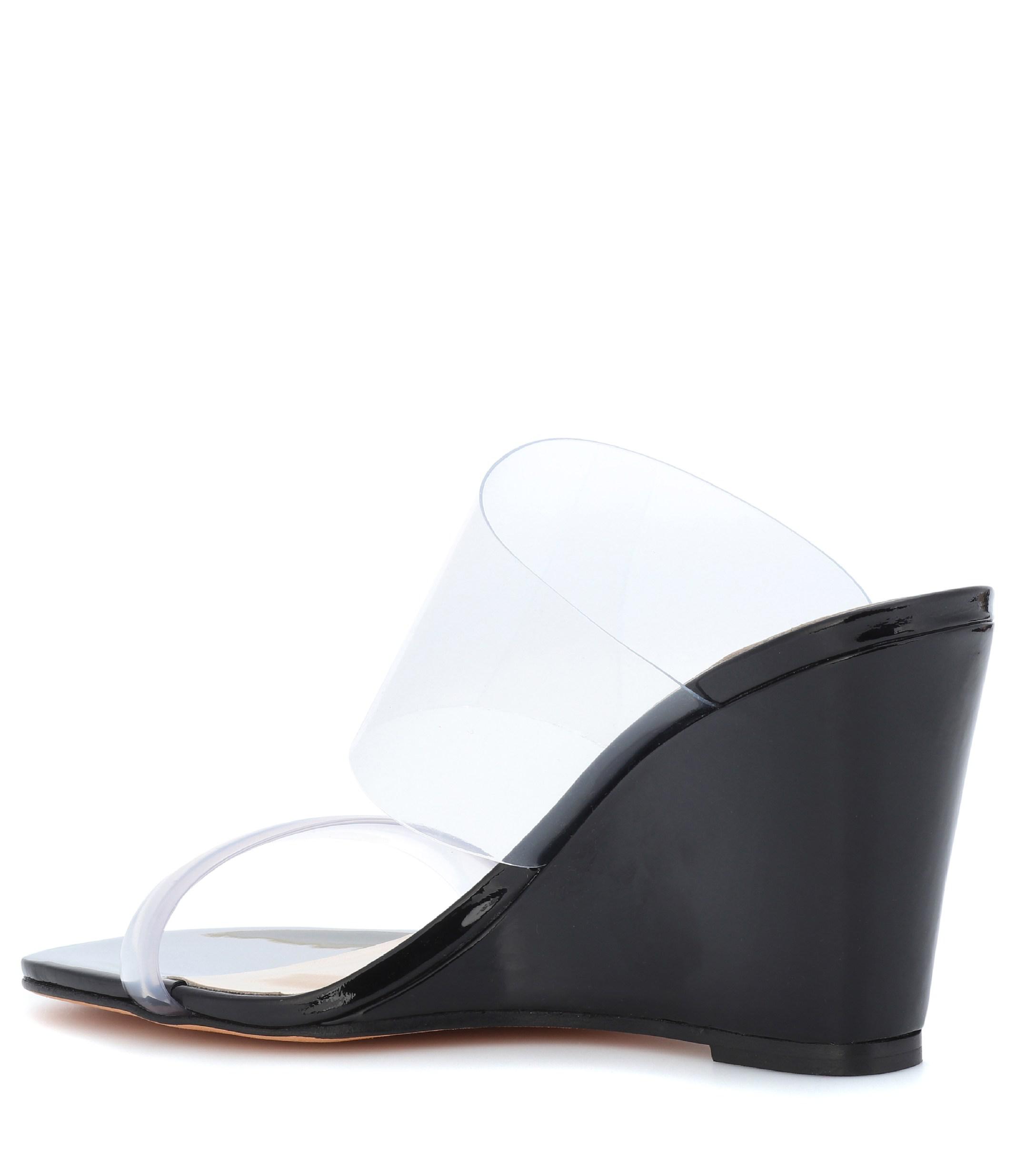 Maryam Nassir Zadeh Leather Olympia Wedge Sandals in Black - Lyst