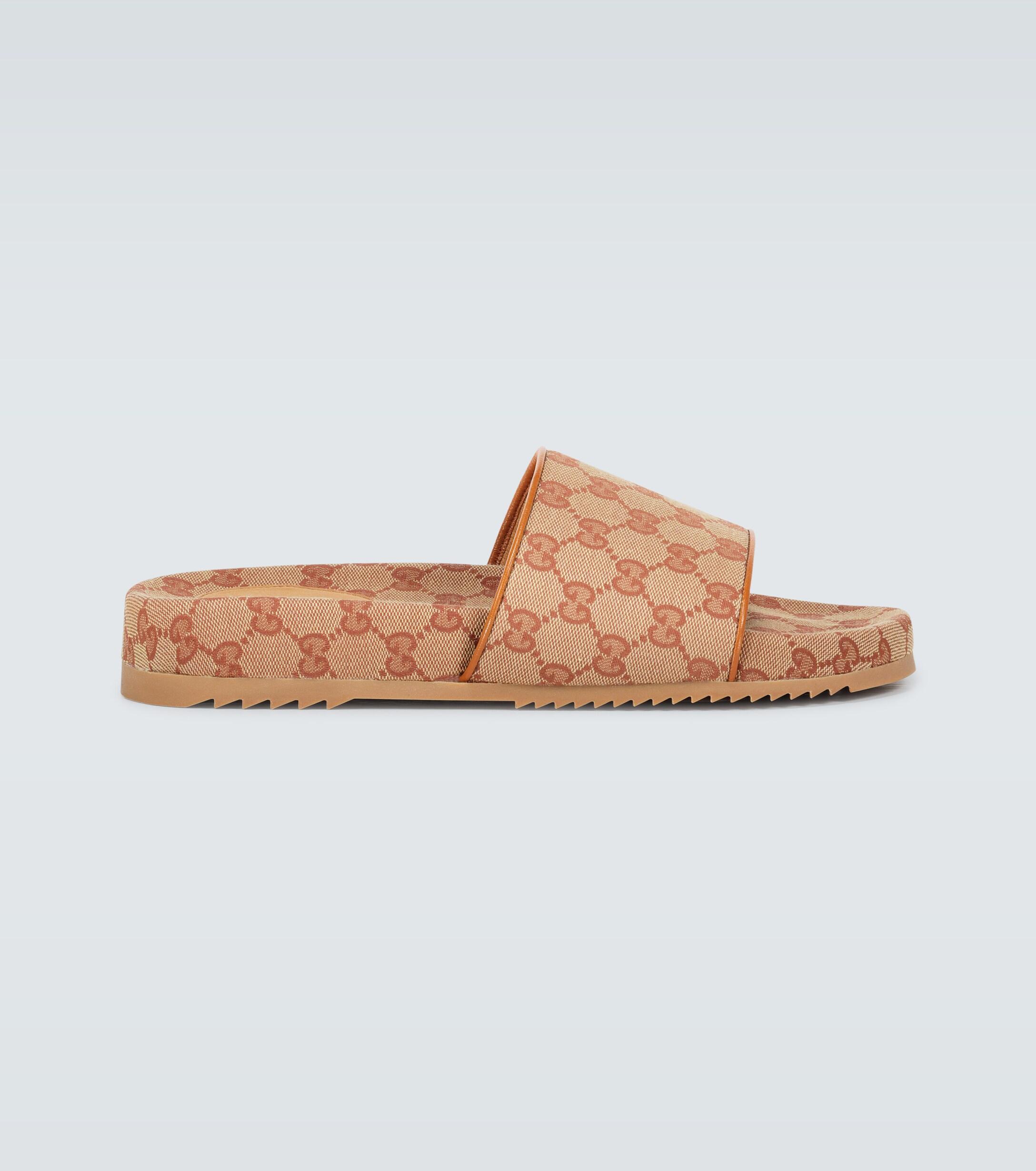 gucci gg canvas slides