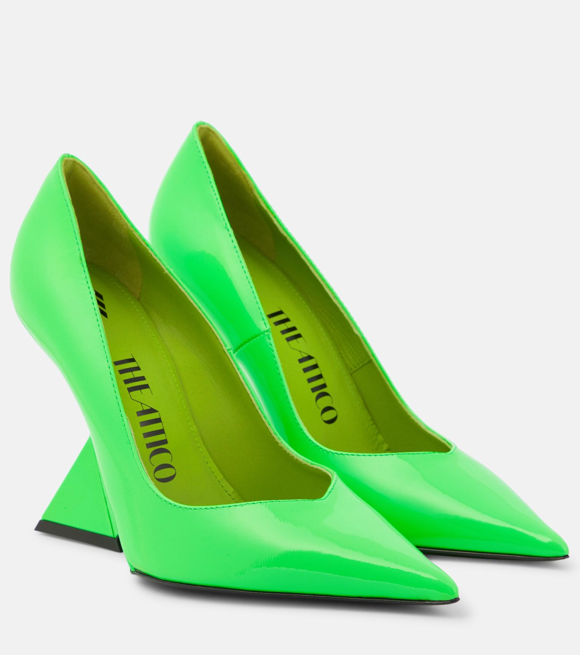 The Attico Cheope Patent Leather Wedge Pumps in Green | Lyst