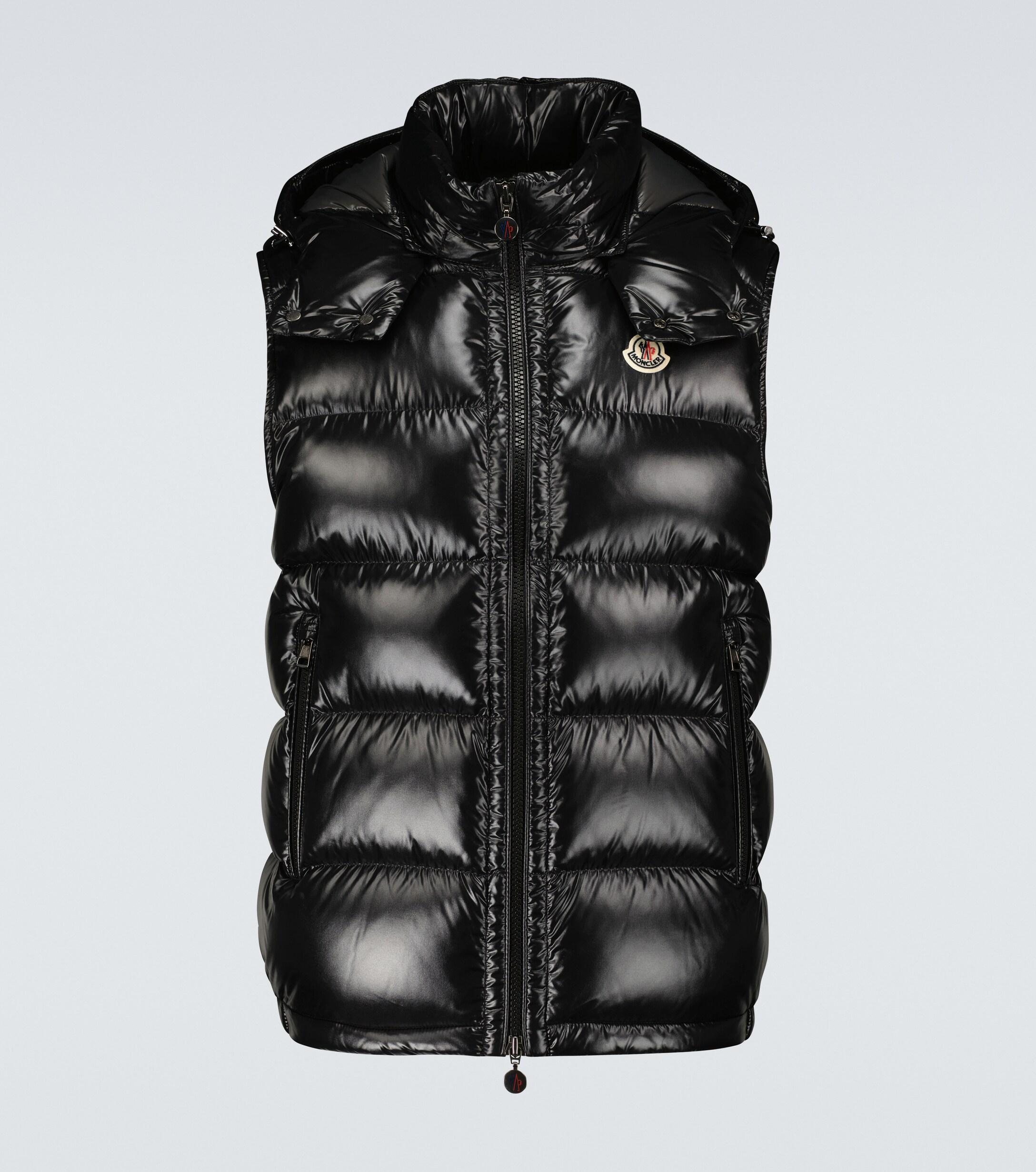 Down Vest Moncler Agneaux Black Men's Moncler Waistcoats And