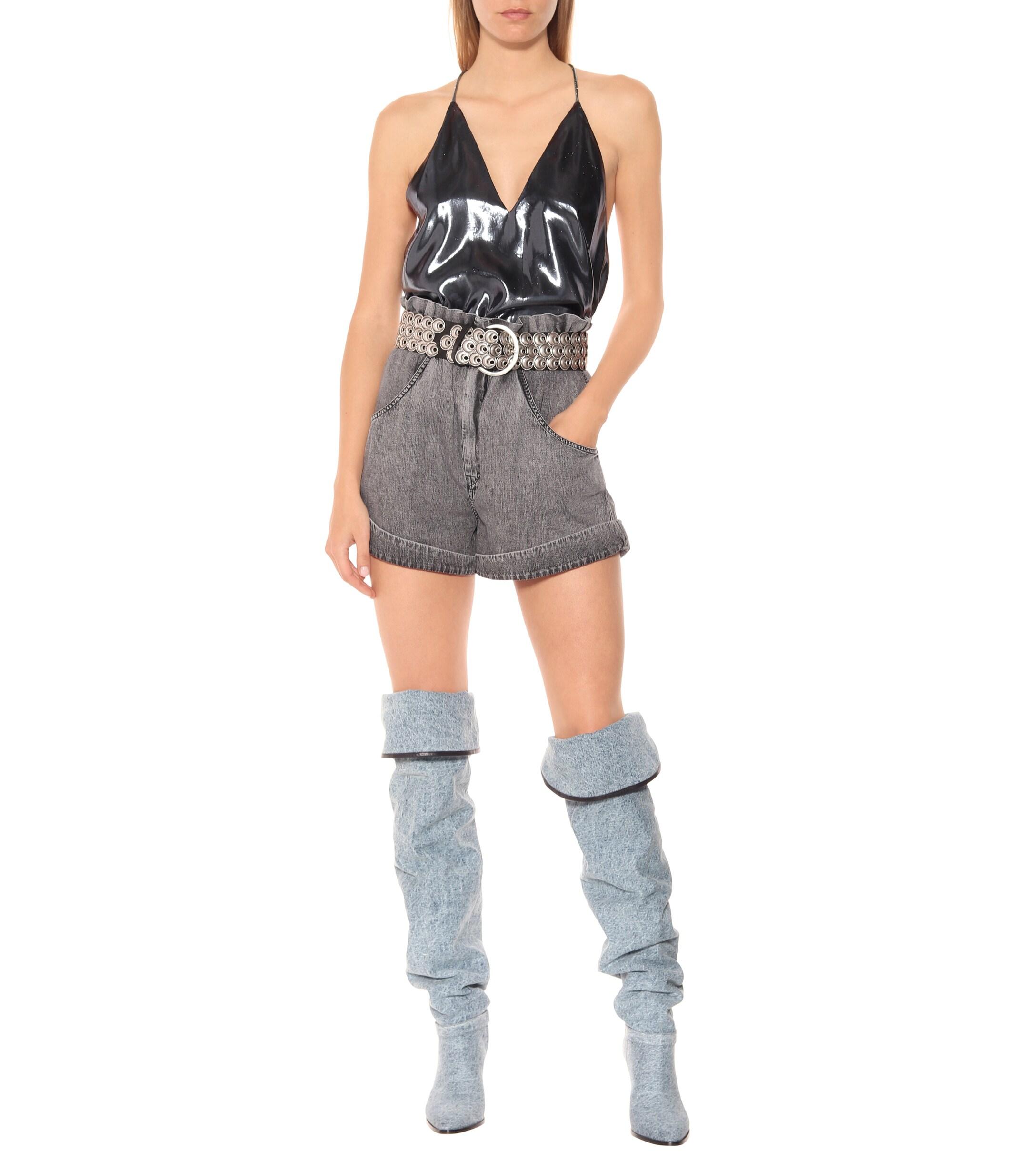 Isabel Marant Learon Denim Over-the-knee Boots in Blue | Lyst