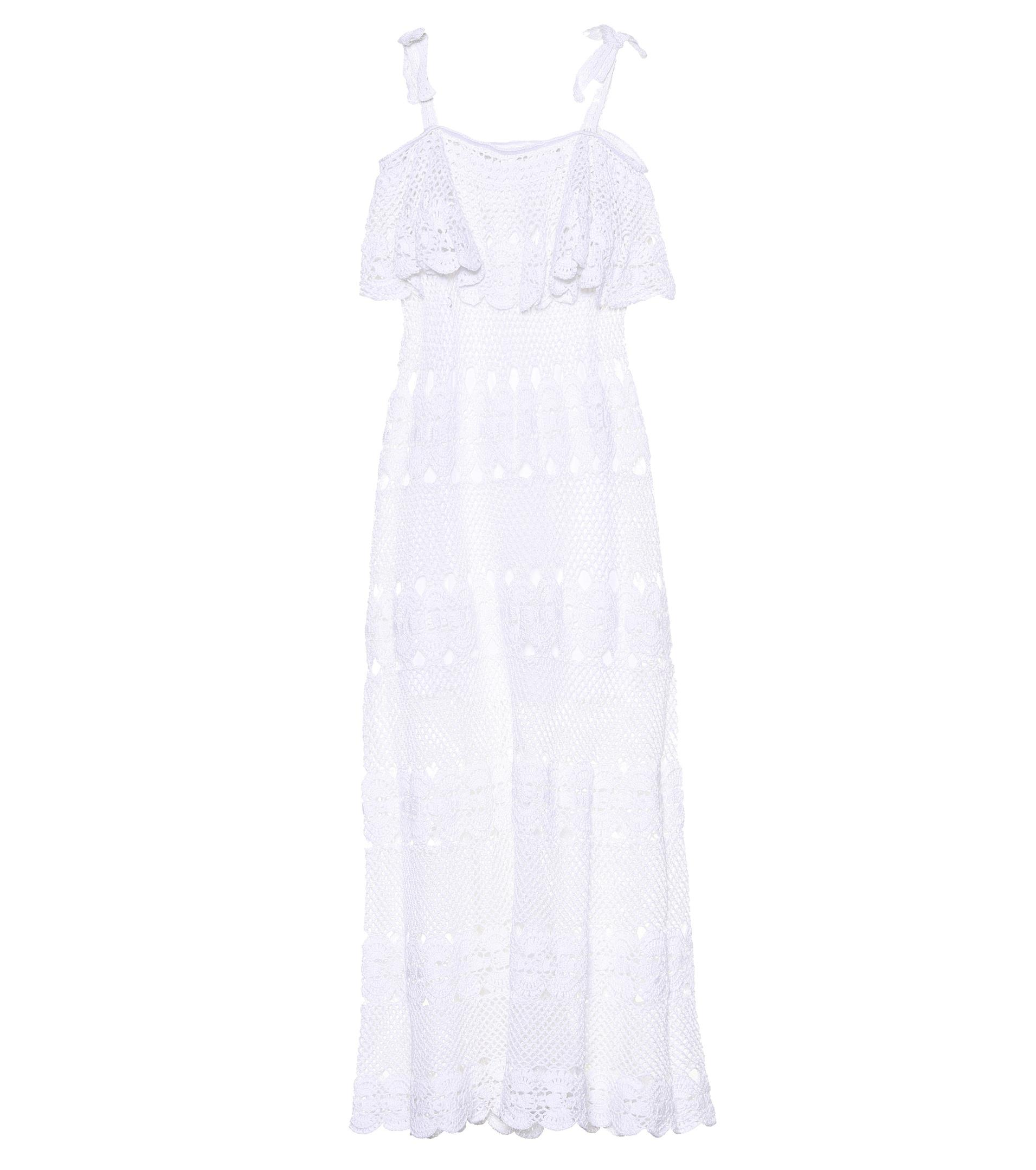 Anna Kosturova Marianne Crocheted Cotton Dress in White - Lyst