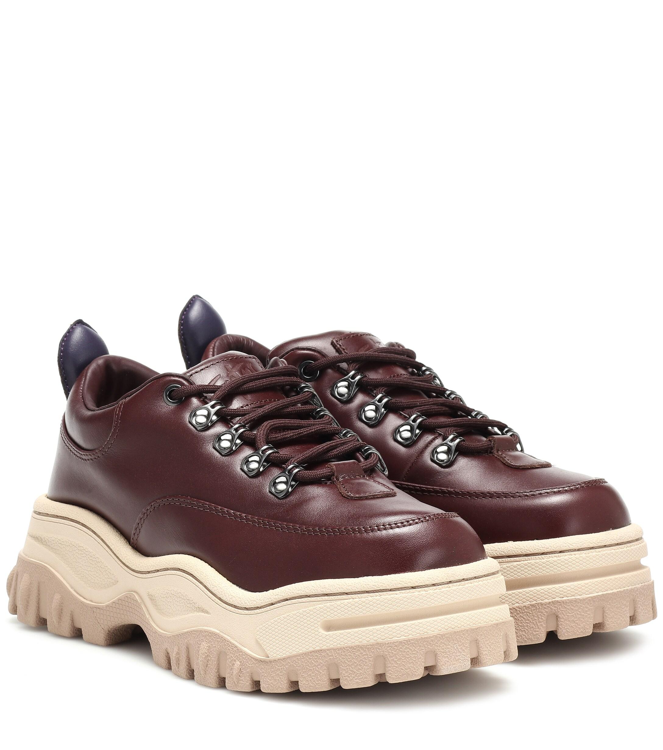 men's oversized leather platform sneakers