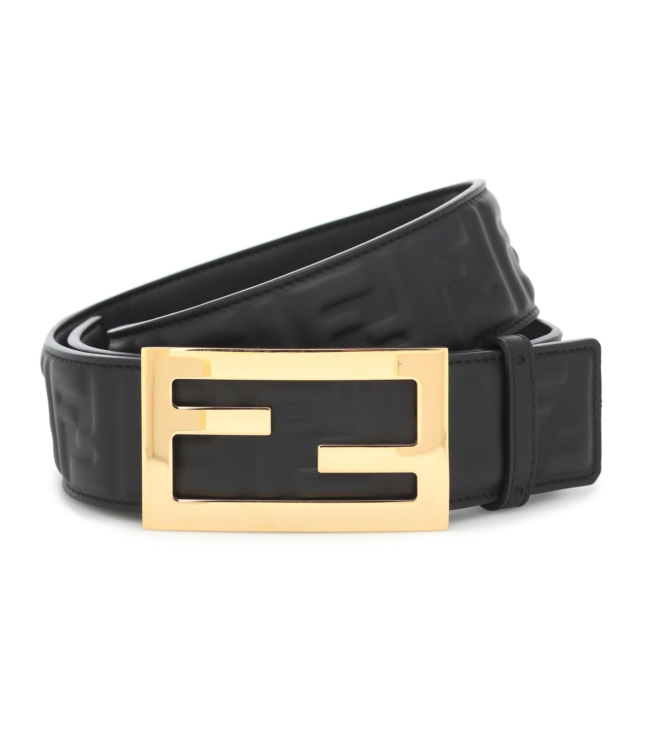 Fendi Baguette Leather Belt in Black - Lyst