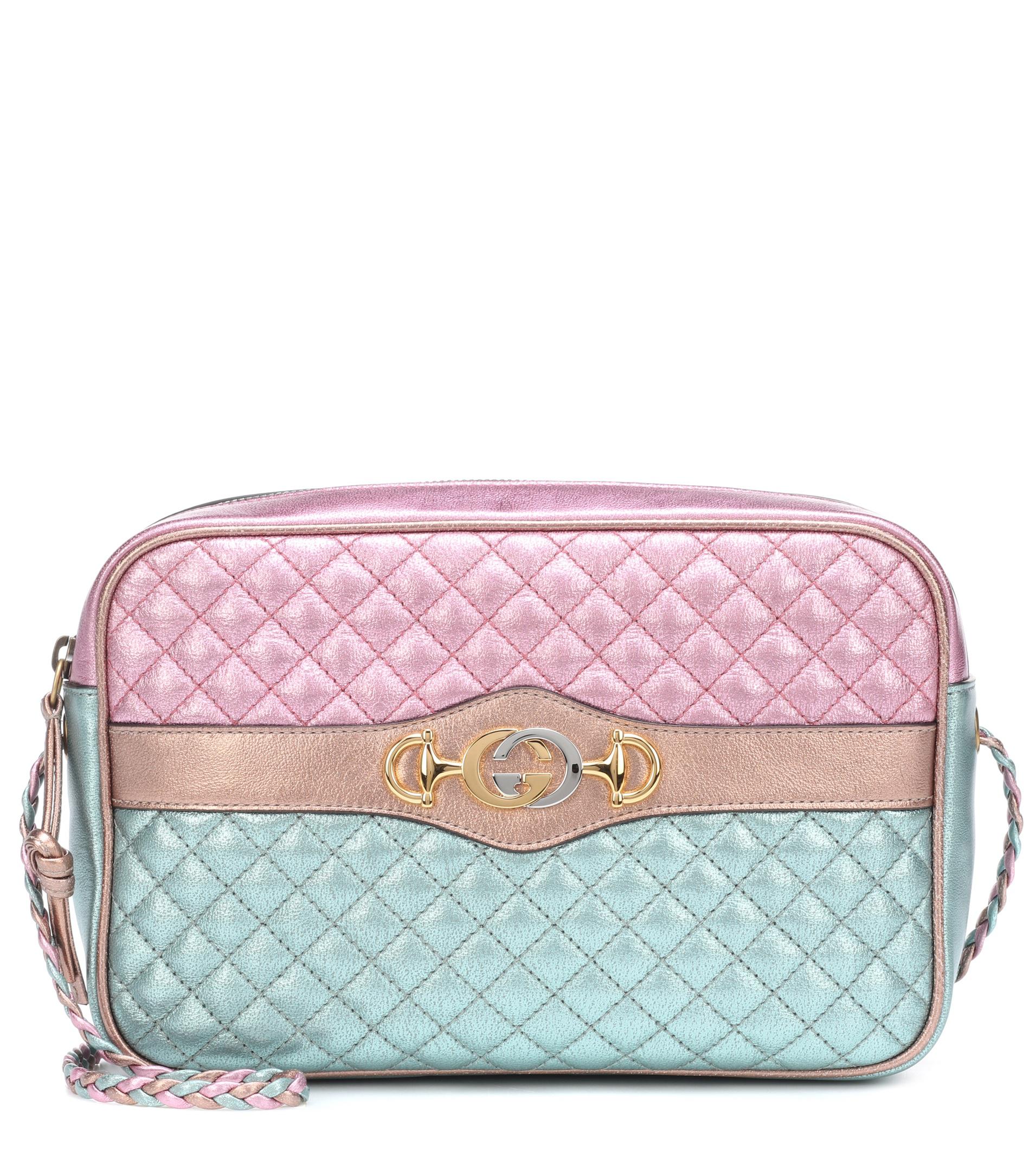 gucci laminated leather shoulder bag