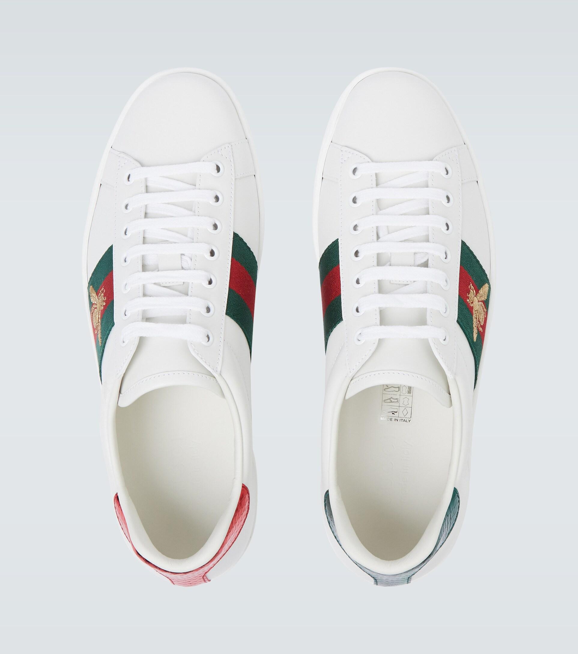 Gucci Ace Leather Sneakers in White for Men | Lyst