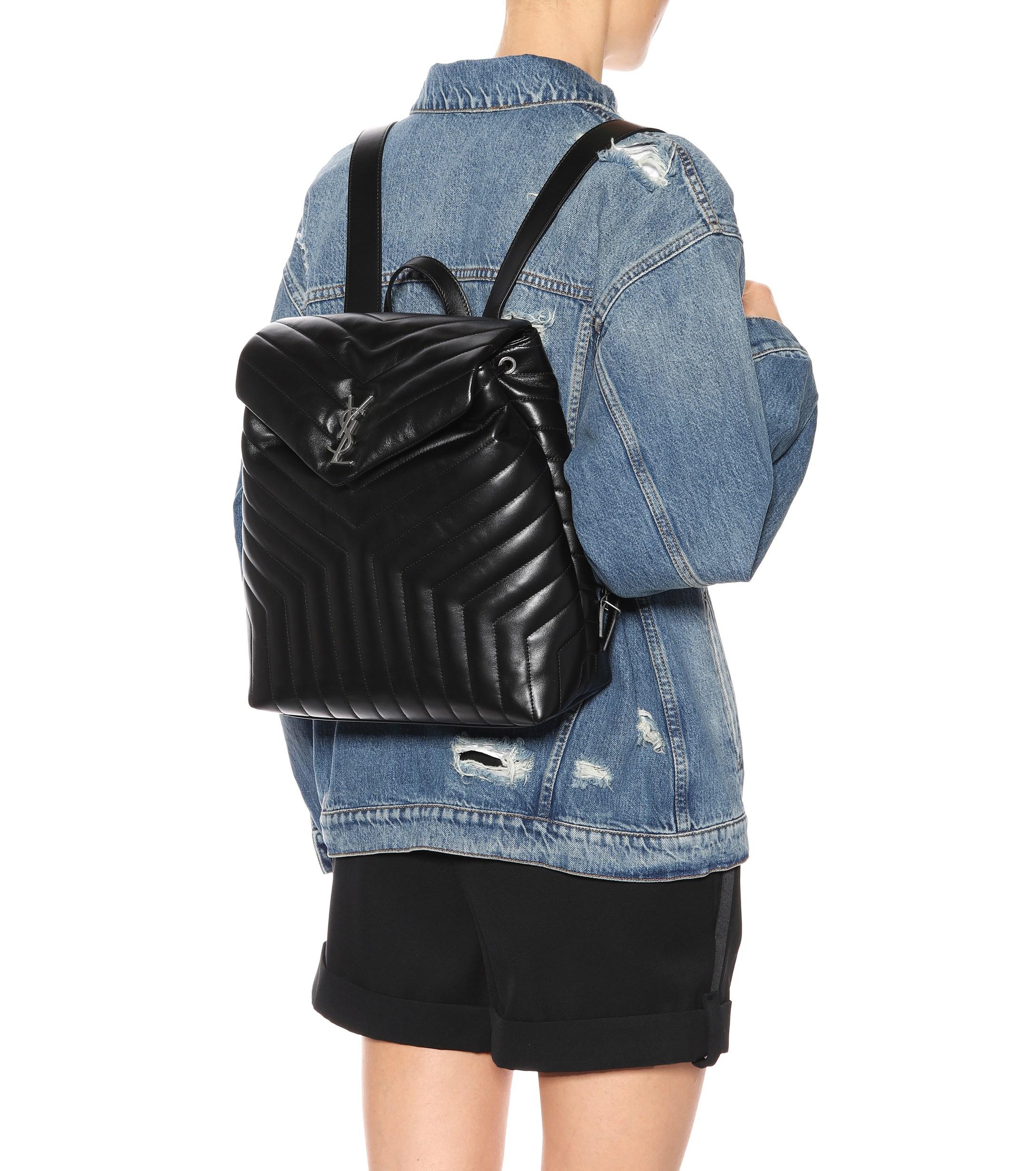 Saint Laurent Medium Loulou Monogram Backpack in Black | Lyst