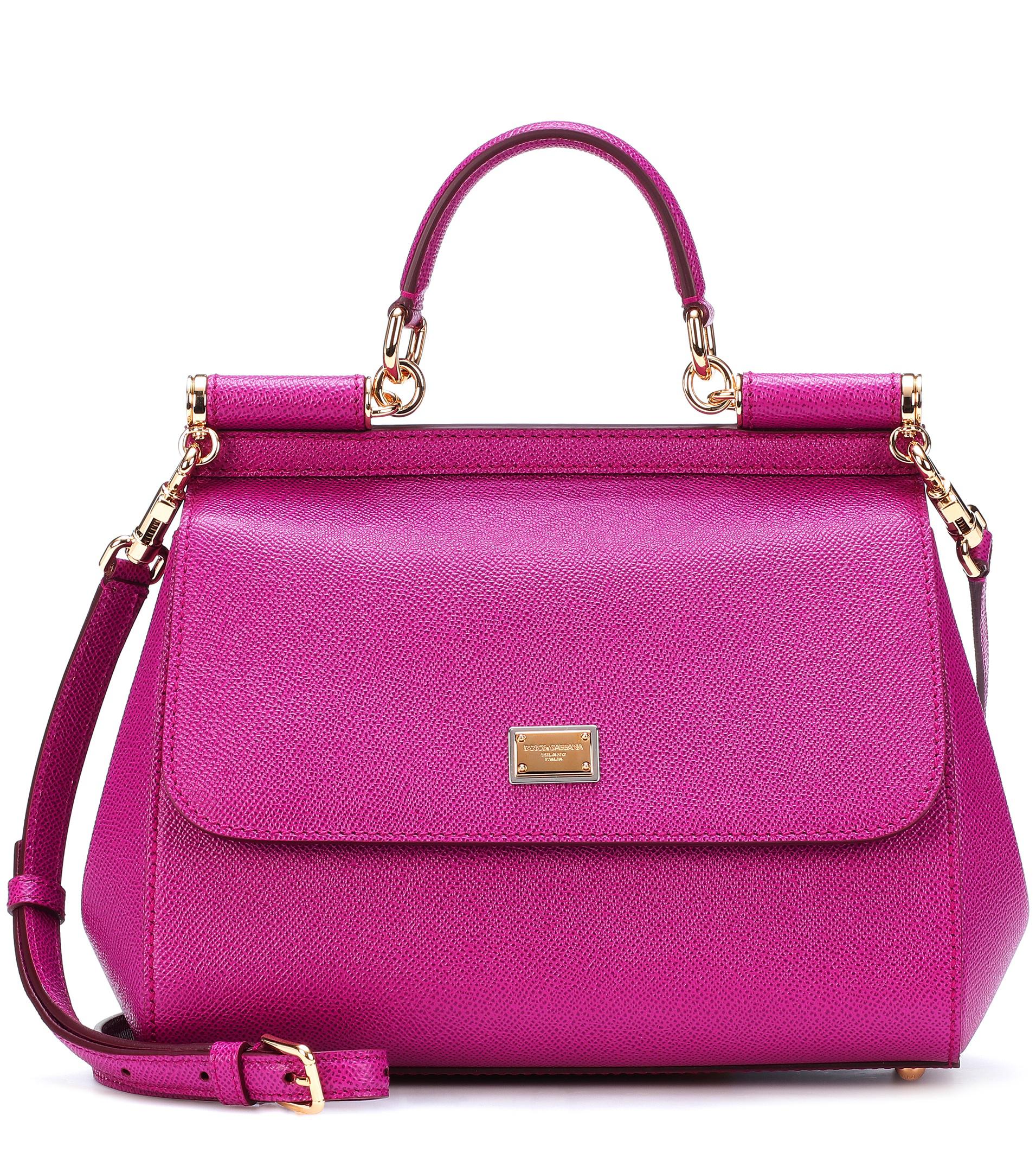 Dolce & Gabbana Sicily Medium Leather Shoulder Bag in Purple - Lyst