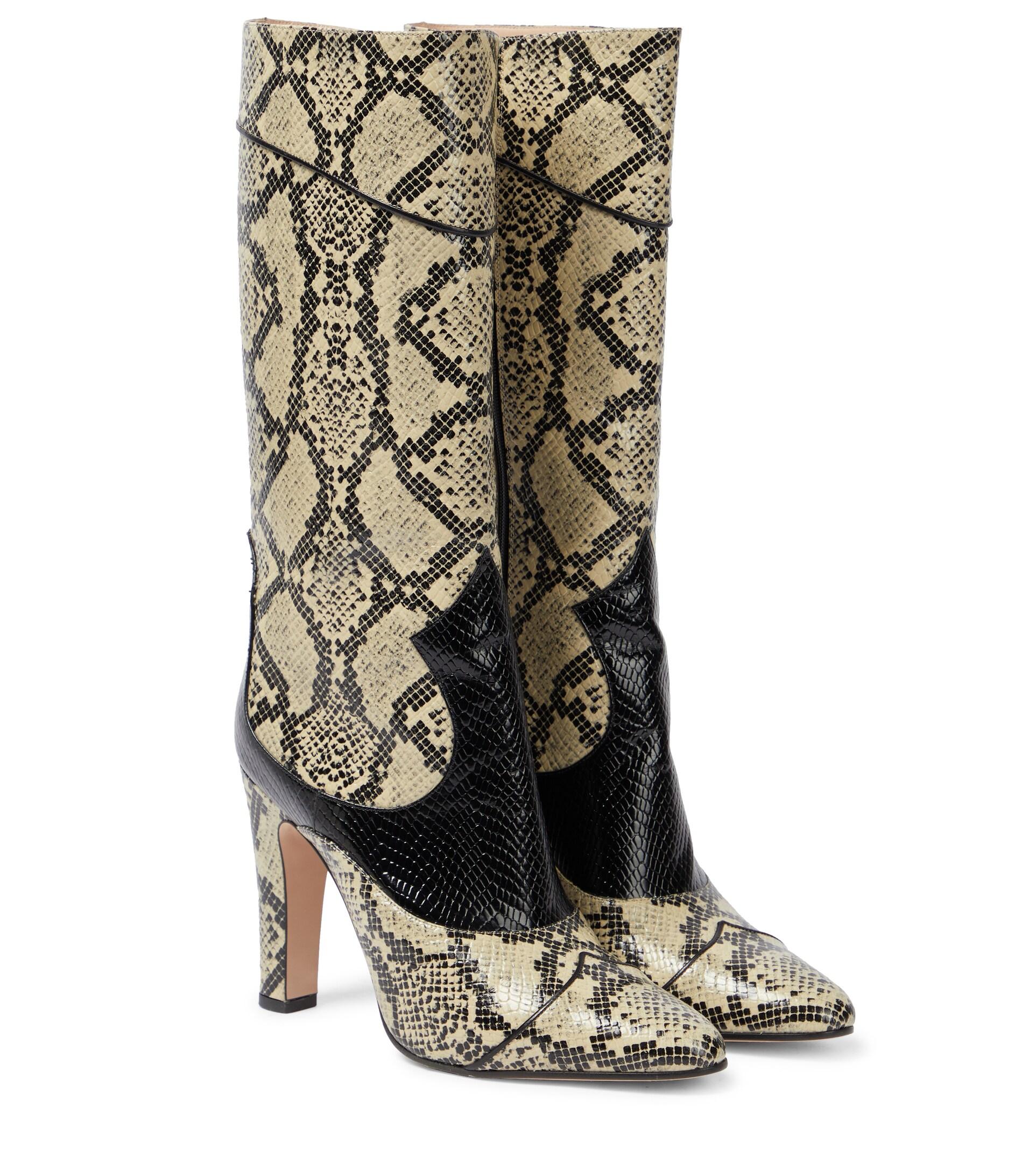 Gucci Leather Python-effect Knee-high 