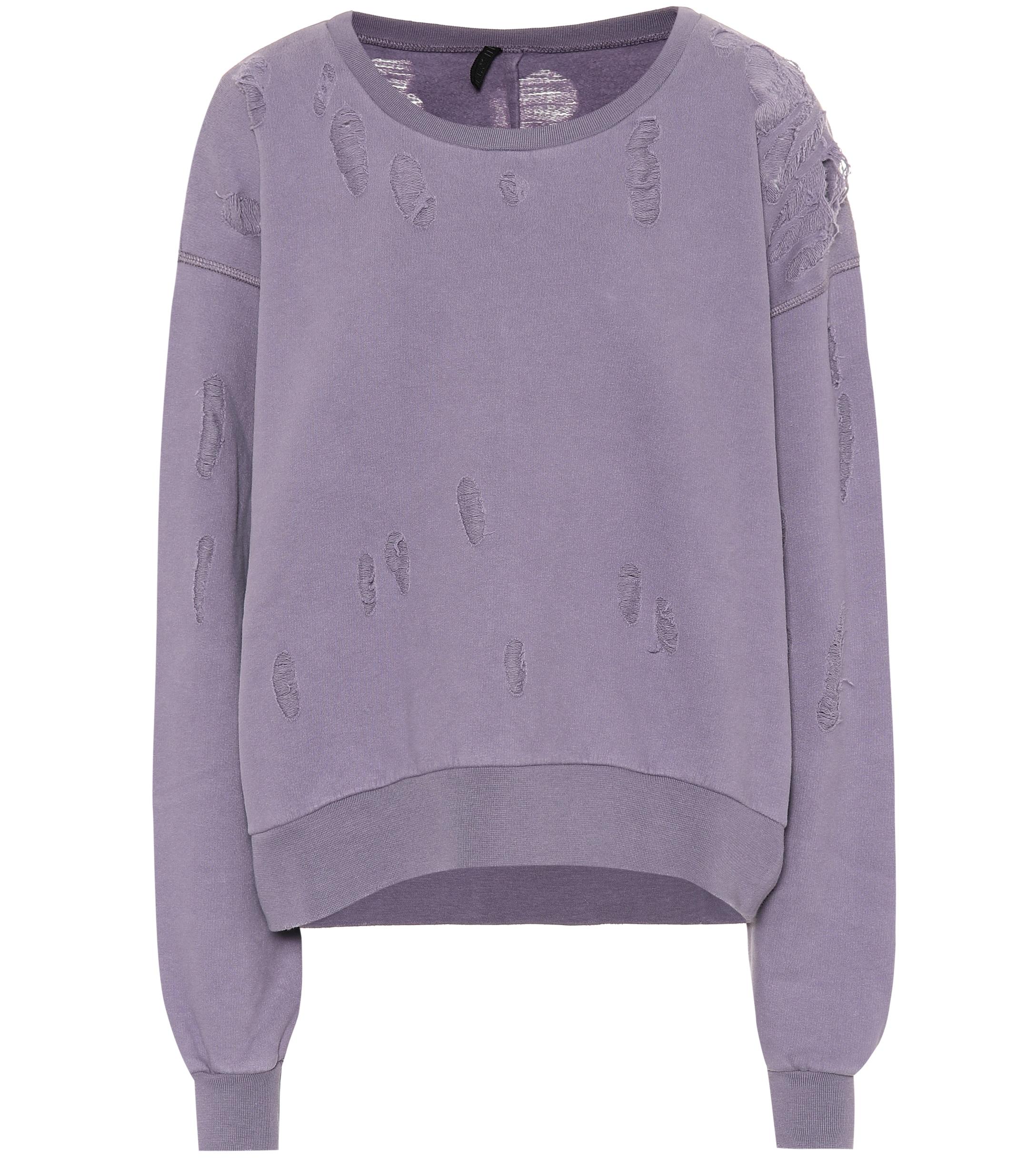 Unravel Project Distressed Cotton Hoodie in Purple - Lyst