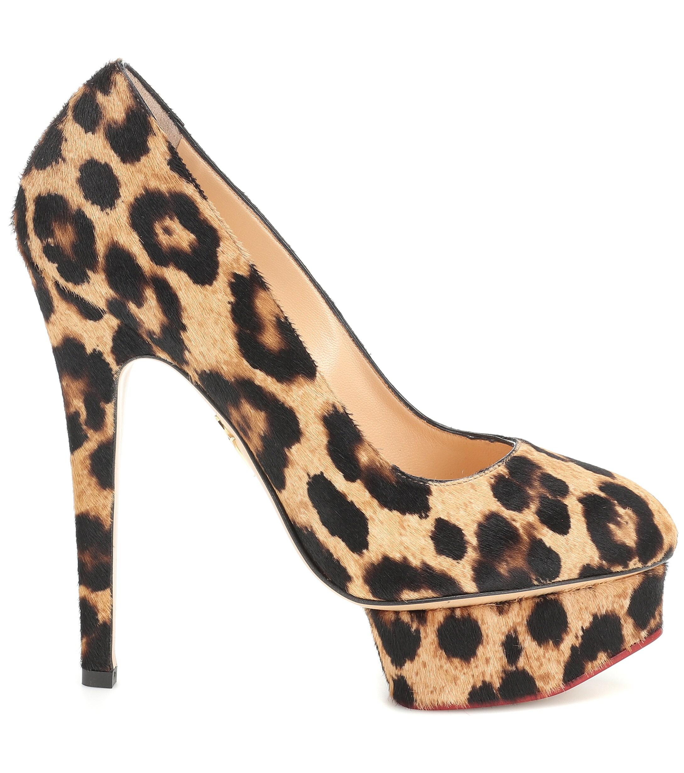 olympia leopard calf hair and leather trainer