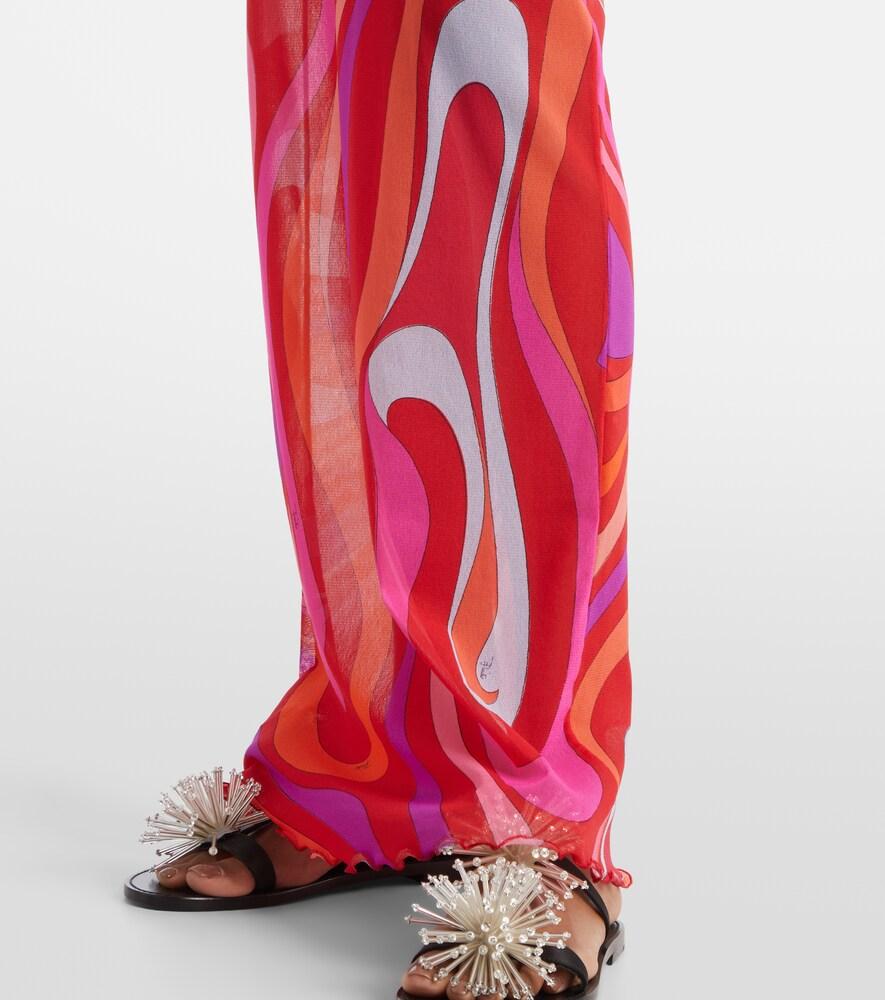 pucci marmo sheer tulle maxi dress PUCCI Marmo Sheer Tulle Maxi Dress in Pink