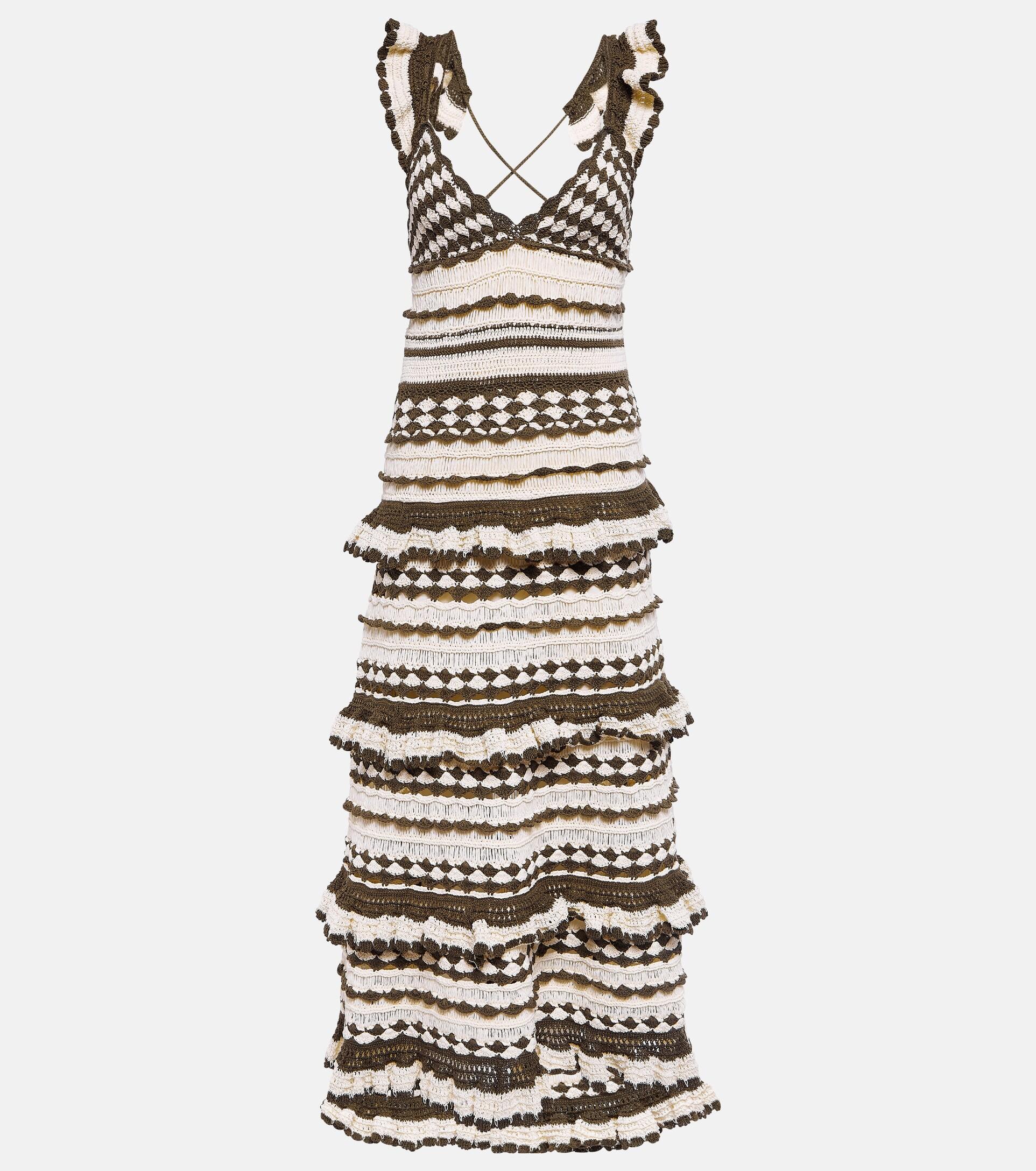 Zimmermann Devi Crochet Cotton Midi Dress in White Lyst