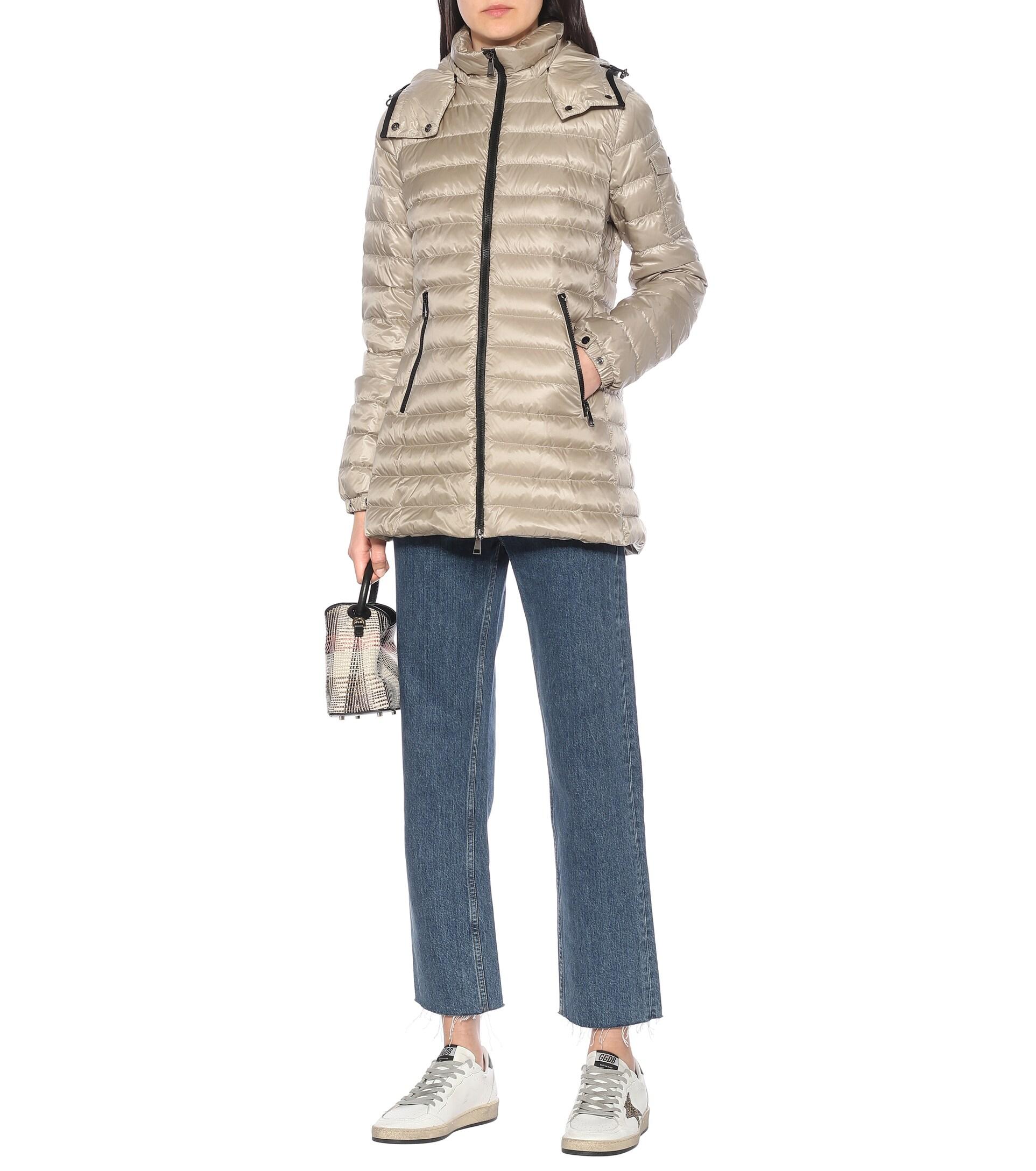 Moncler Menthe Giubbotto Hooded Drawstring Puffer Coat in Natural | Lyst