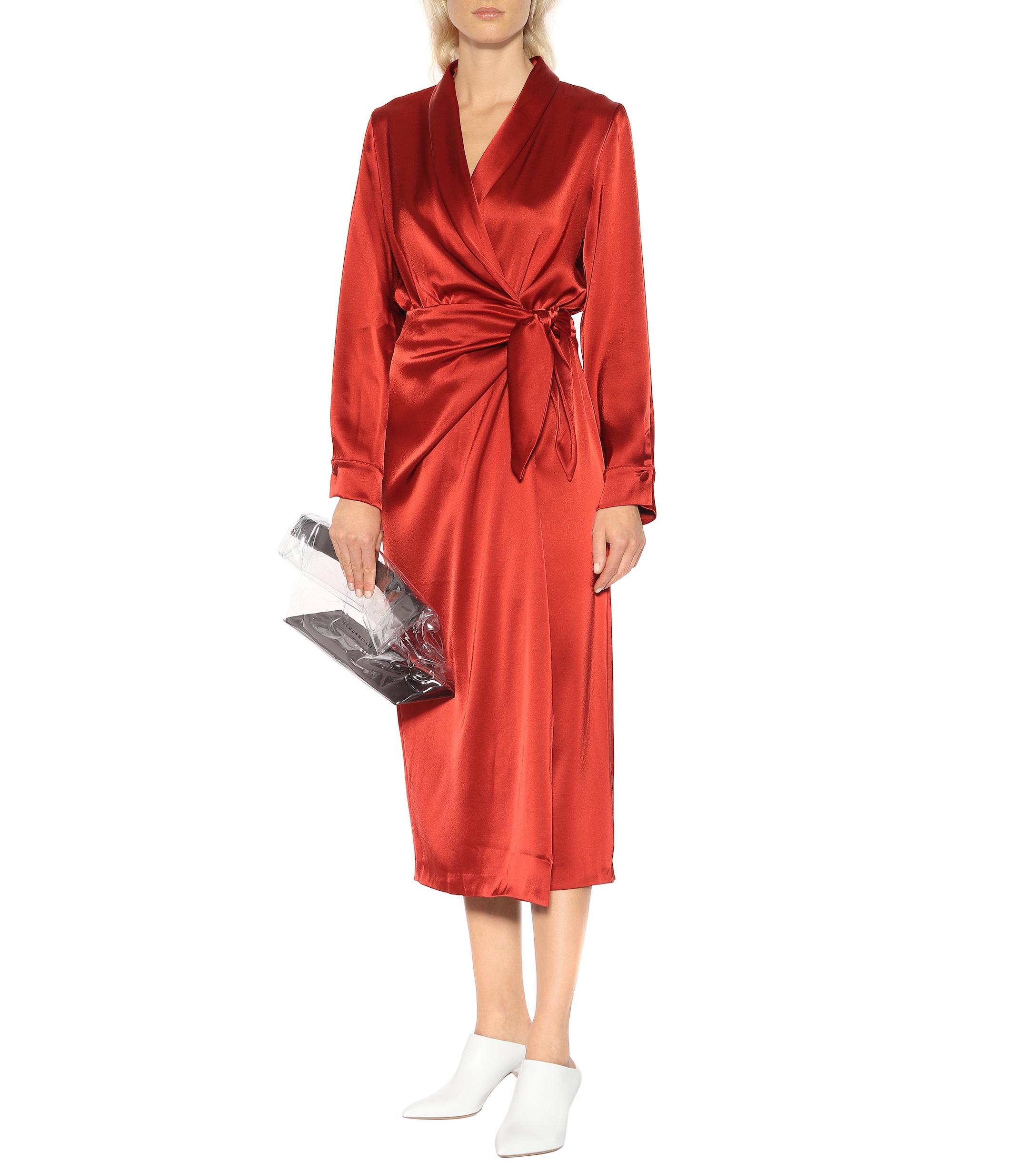 nanushka ezra satin wrap dress