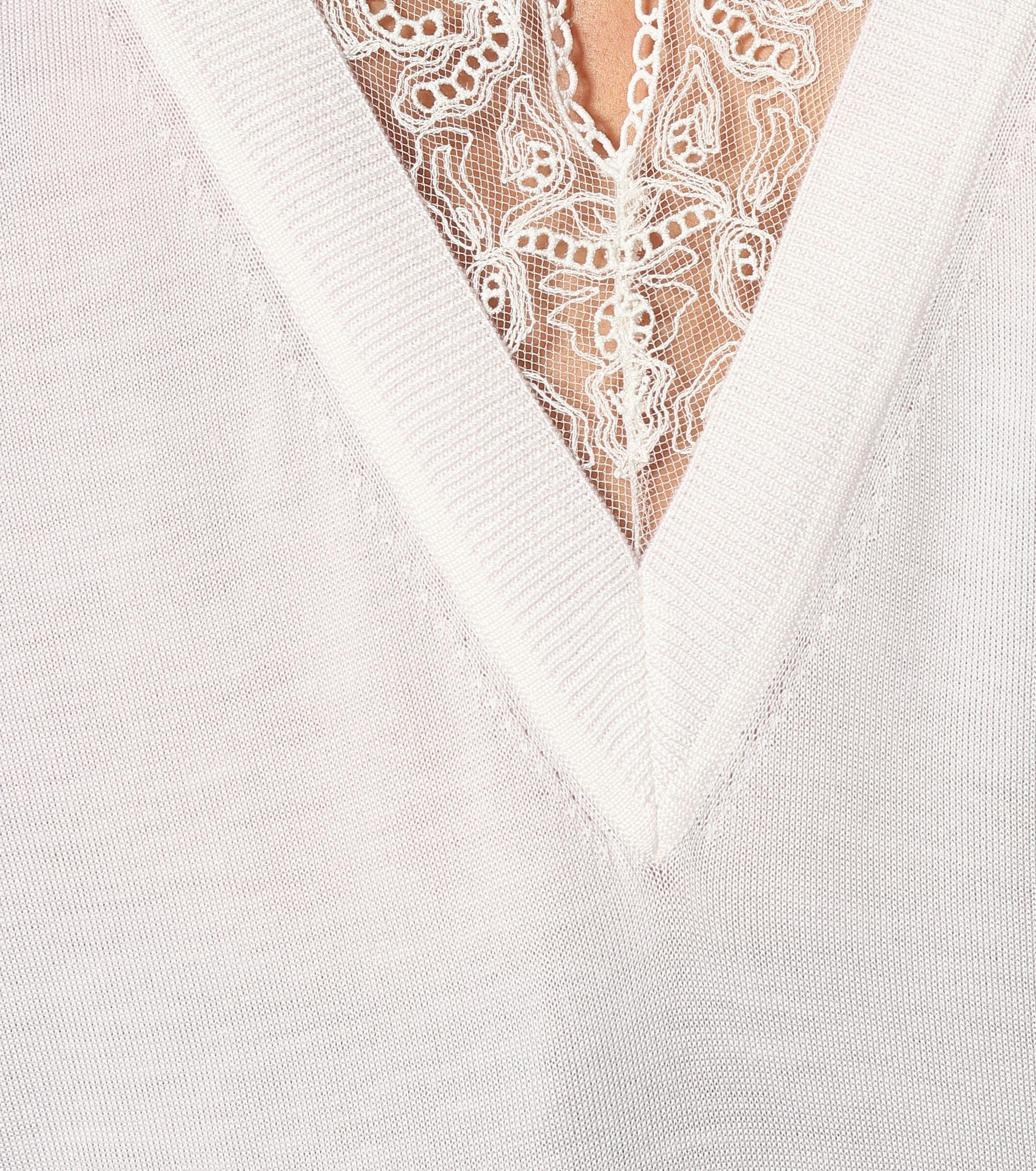 white silk sweater