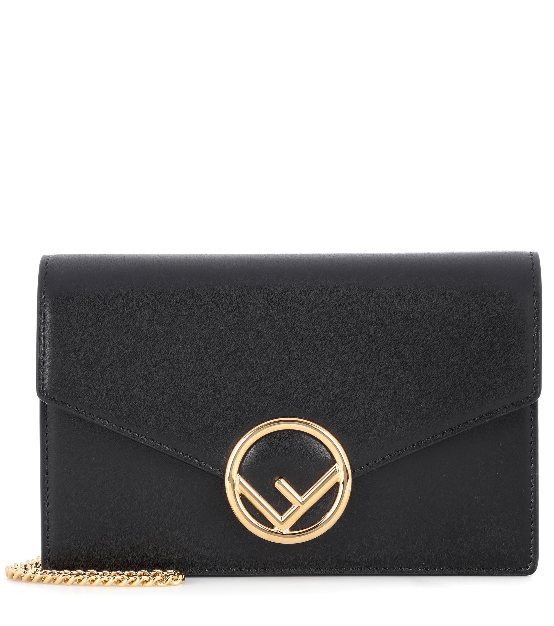 fendi wallet on chain leather shoulder bag