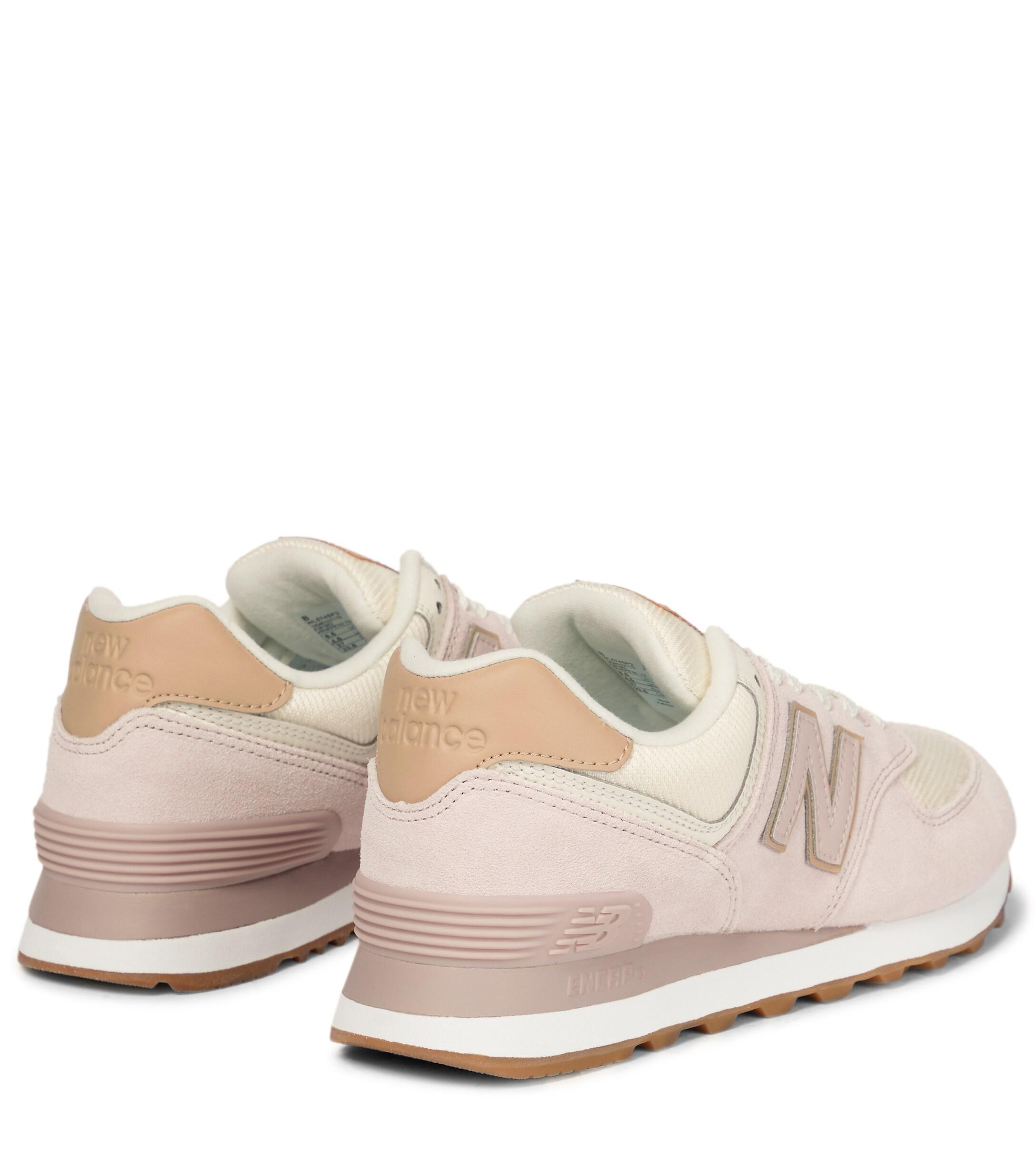 New Balance Leather X Reformation 574 Suede-trimmed Sneakers in Pink - Lyst