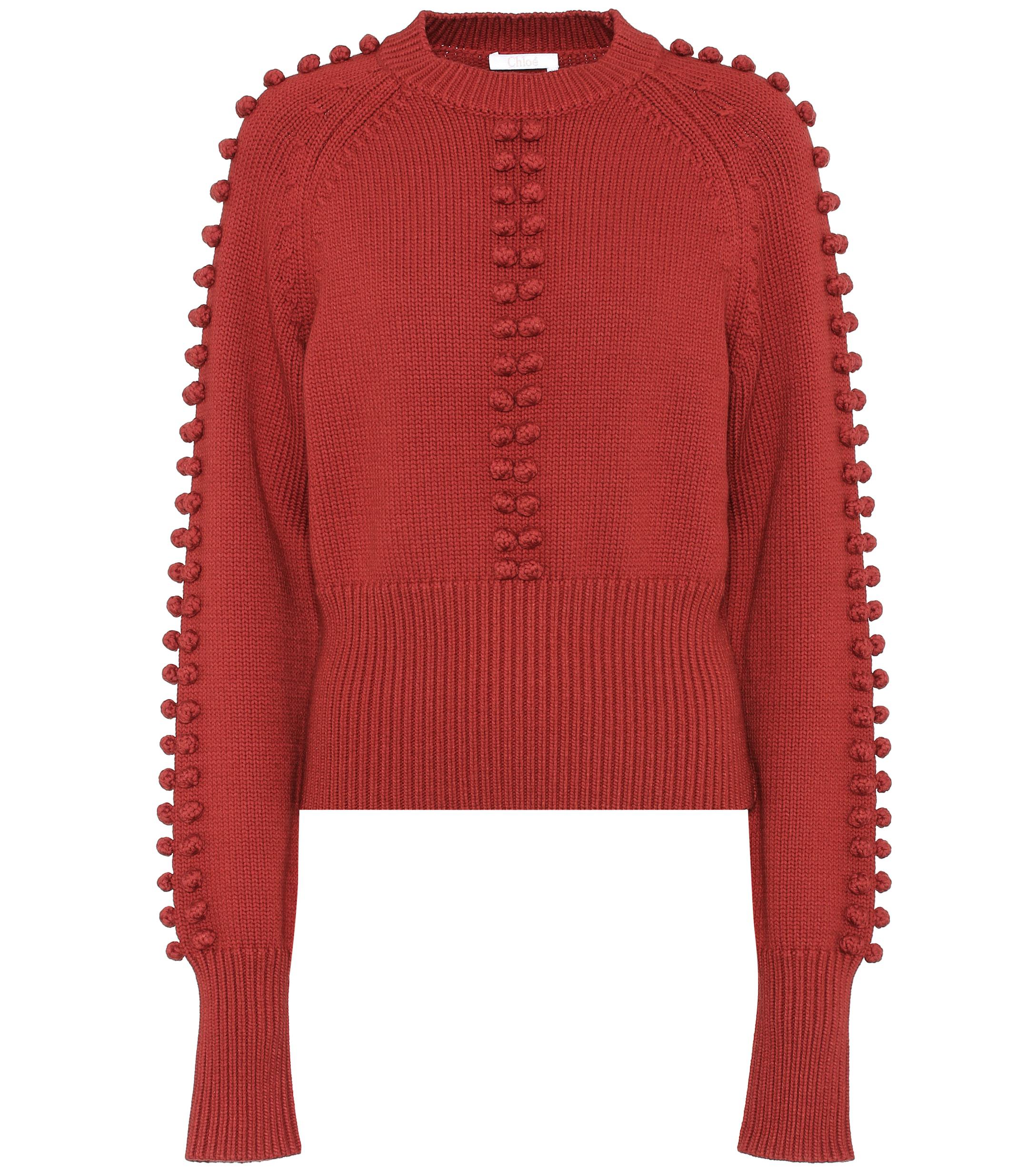 Chloé Knitted Sweater in Red - Lyst
