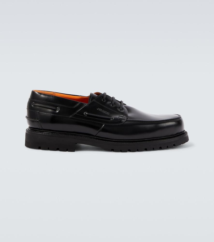 Junya Watanabe X Heinrich Dinkelacker Leather Boat Shoes in Black