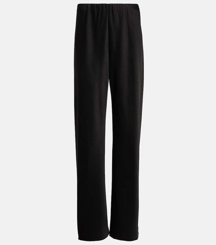 Vince High-rise Satin Straight Pants in Black | Lyst