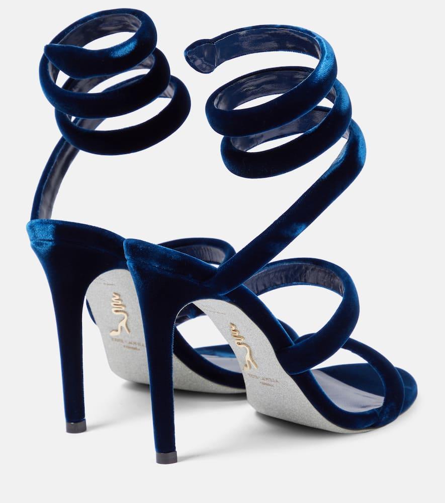 Rene Caovilla Cleo 105 Velvet Sandals in Blue Lyst UK
