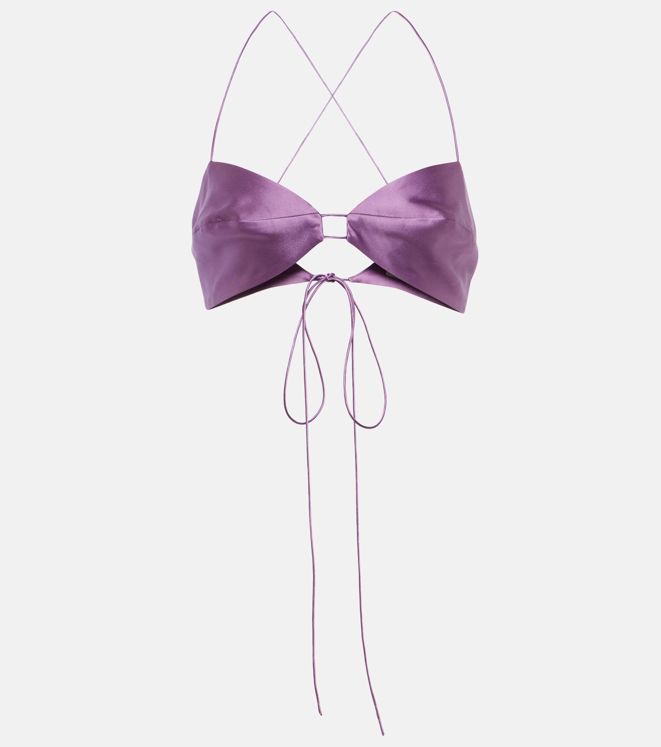 The Sei Silk Bra Top in Purple
