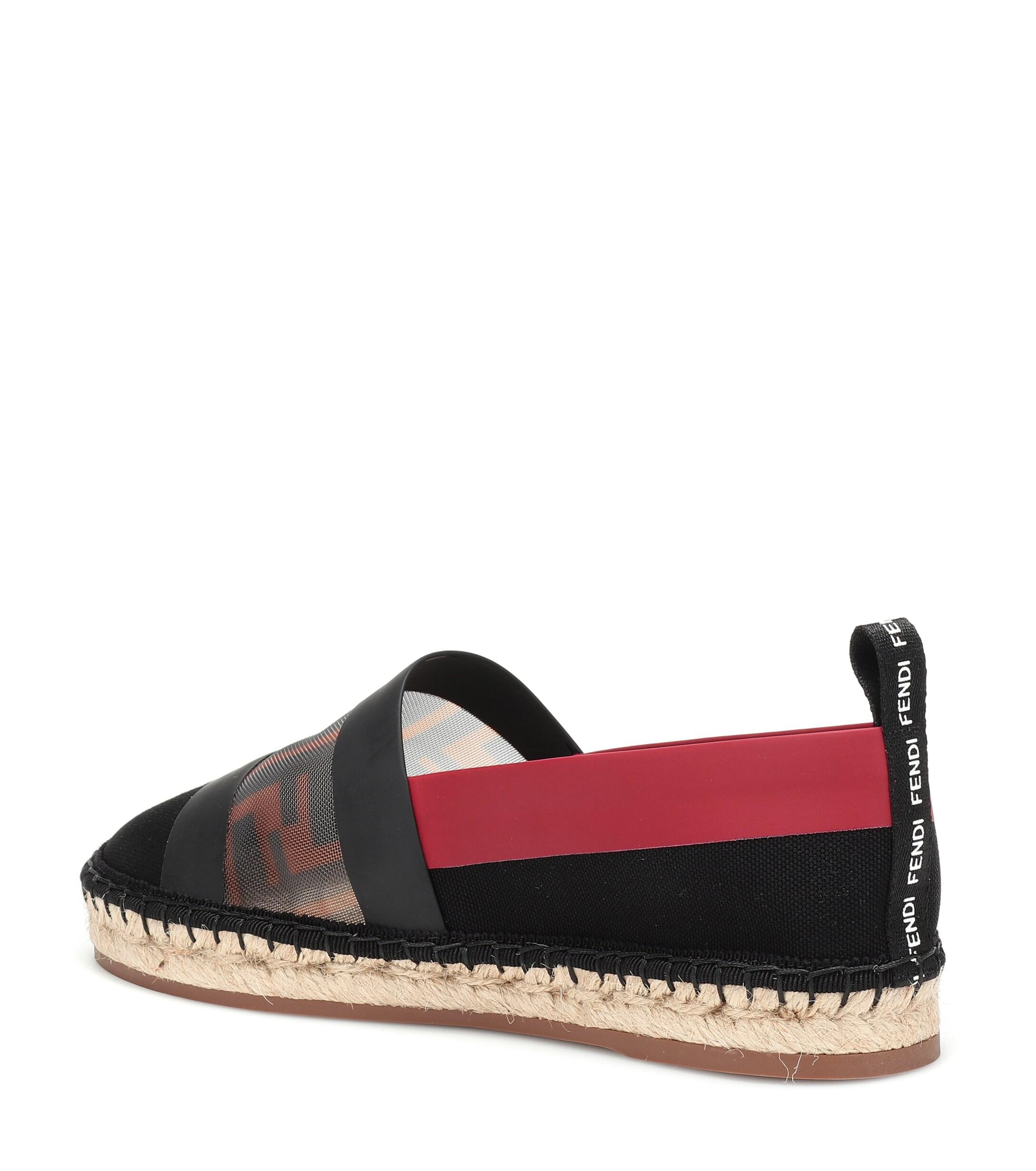 fendi black canvas espadrilles