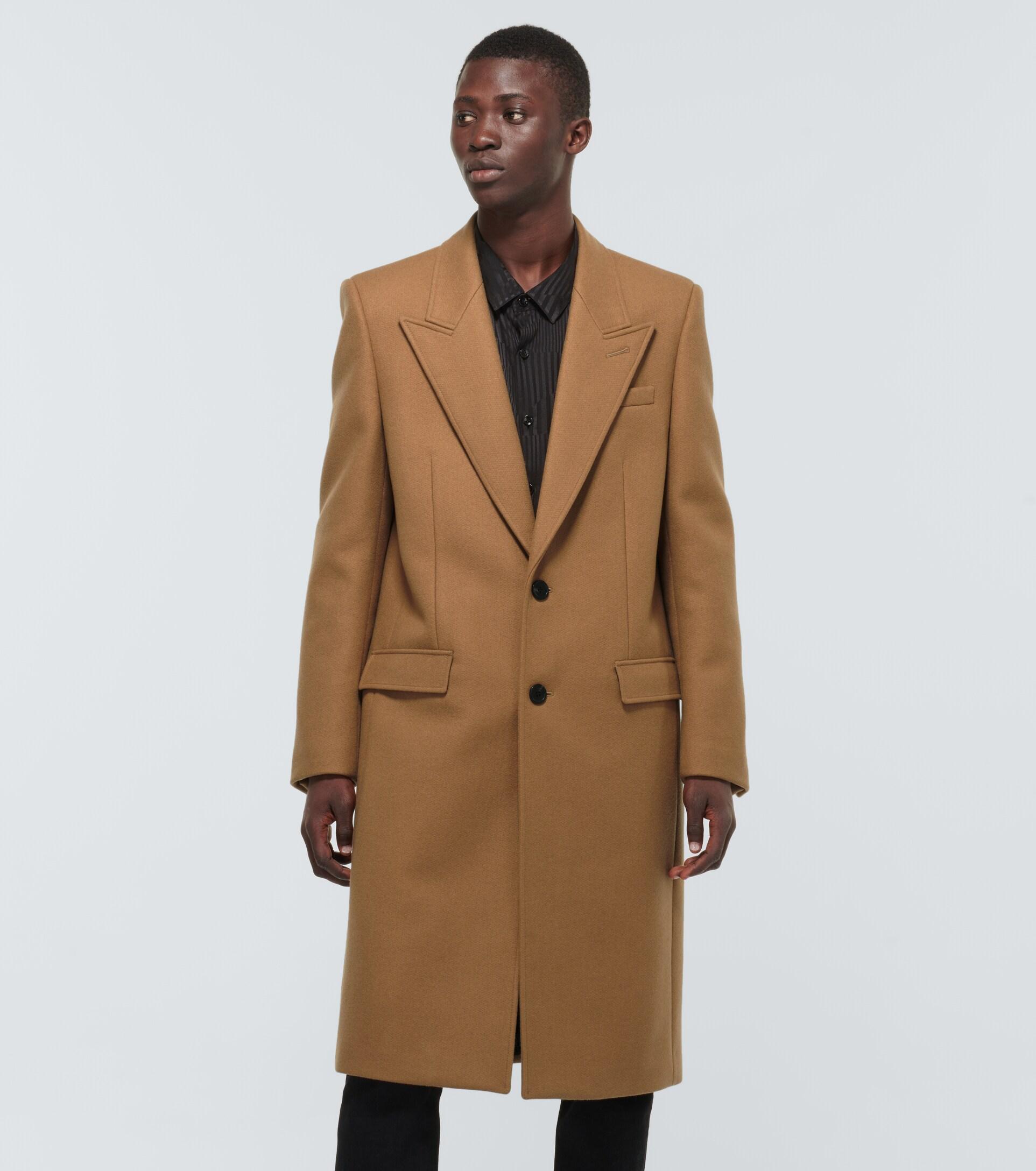 Saint Laurent Single-breasted Cashmere Overcoat in Brown for Men | Lyst