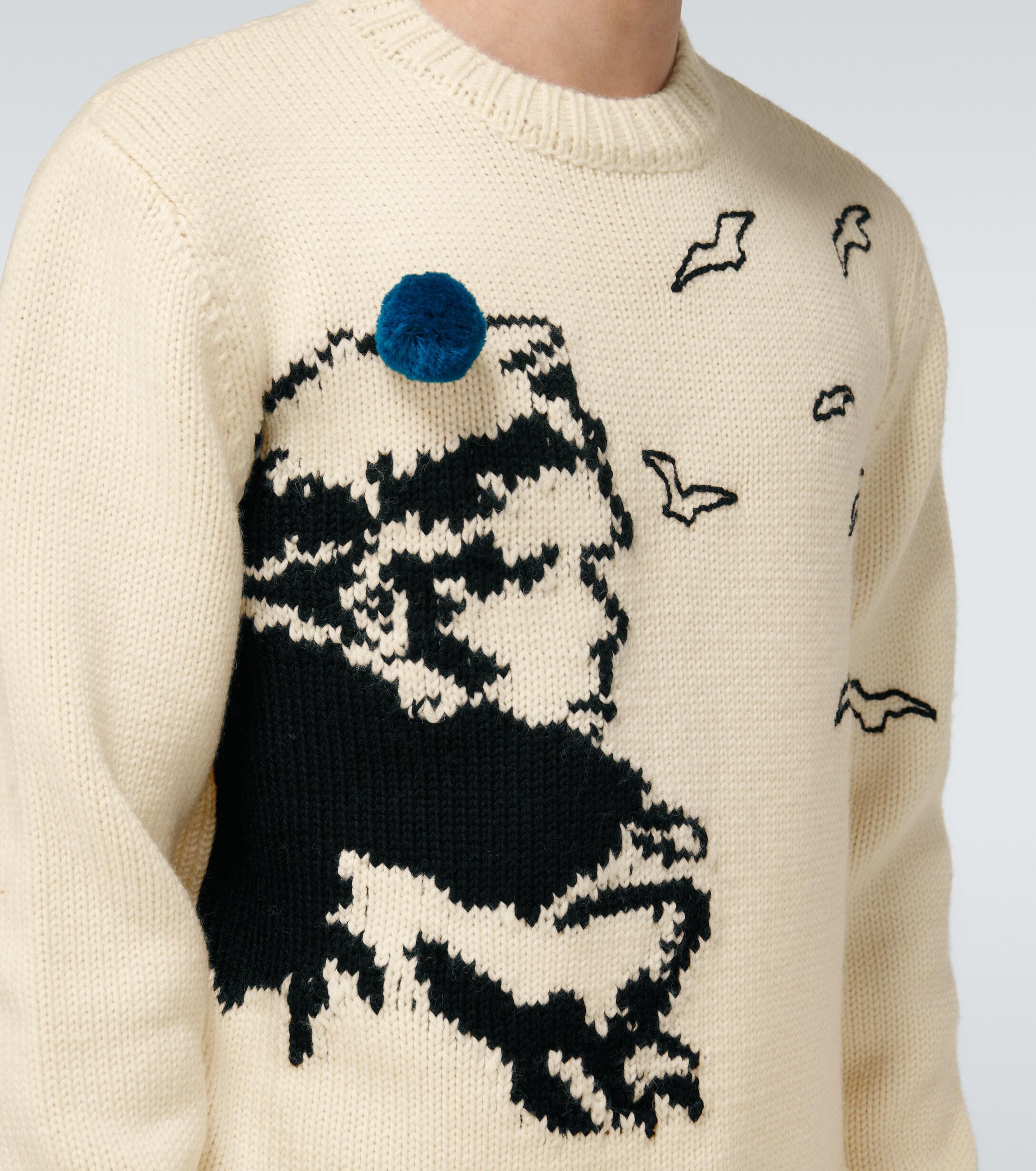 Lanvin Corto Maltese Crewneck Sweater in Natural for Men | Lyst