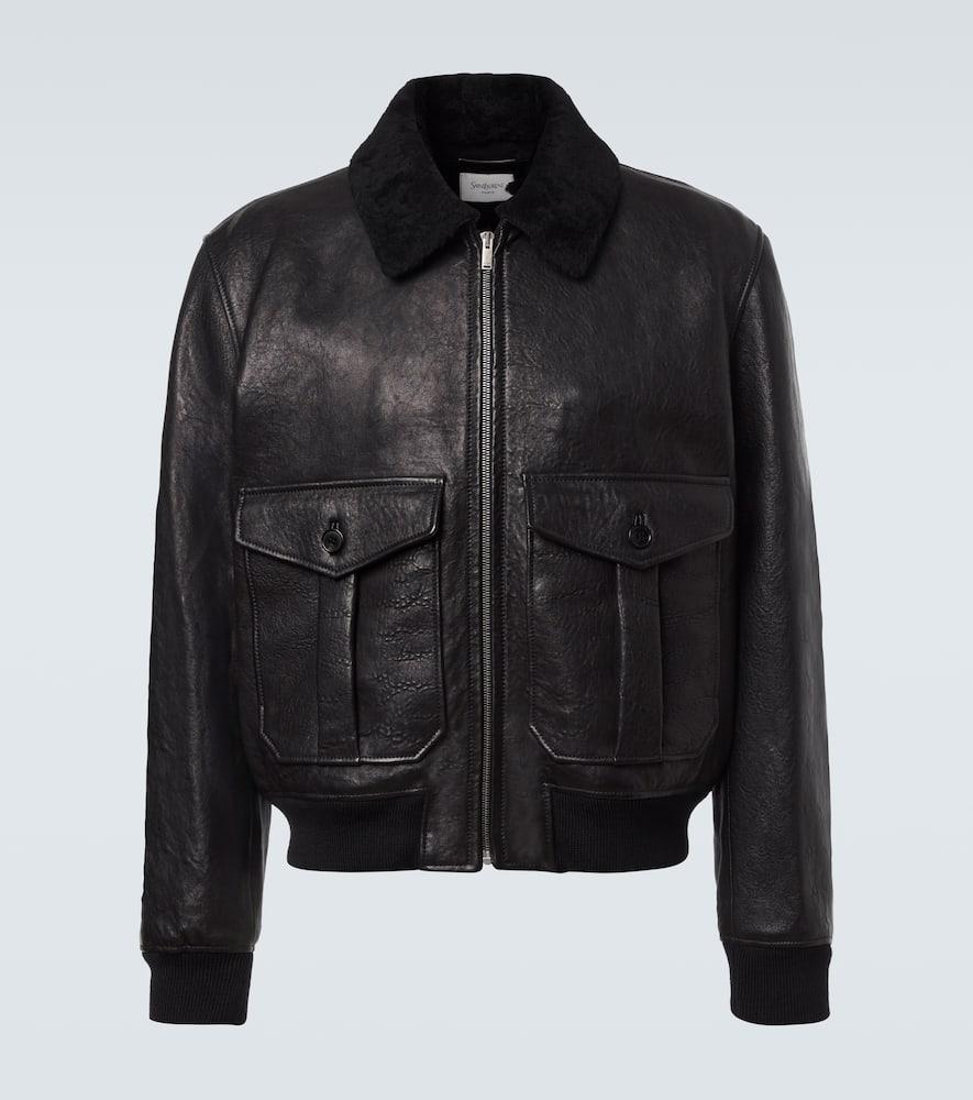 Leather Bomber Saint Laurent Shearling Bomber Jacket Saint Laurent