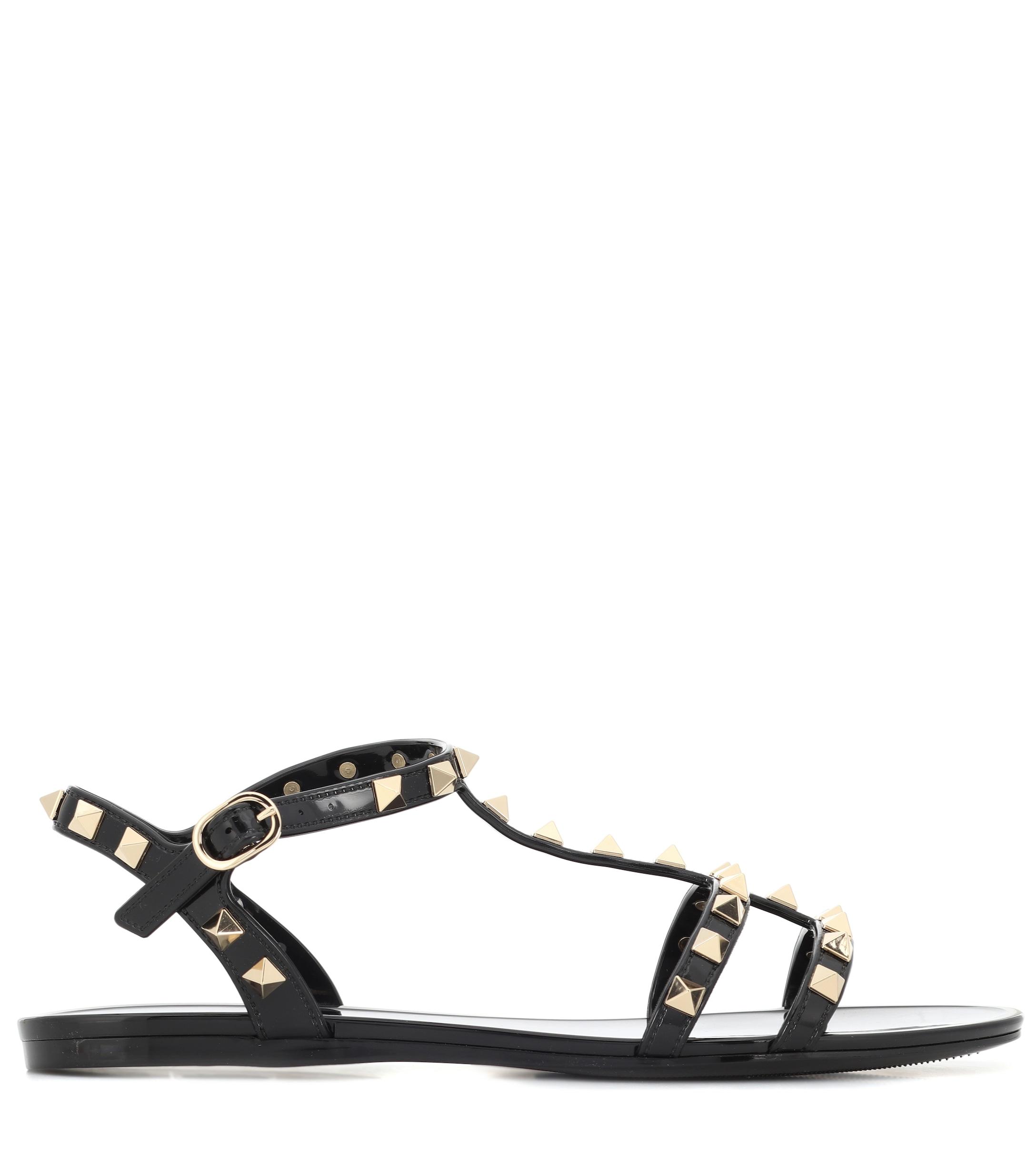 Valentino Garavani Rockstud Sandals in Black 1 (Black) - Save 75% - Lyst