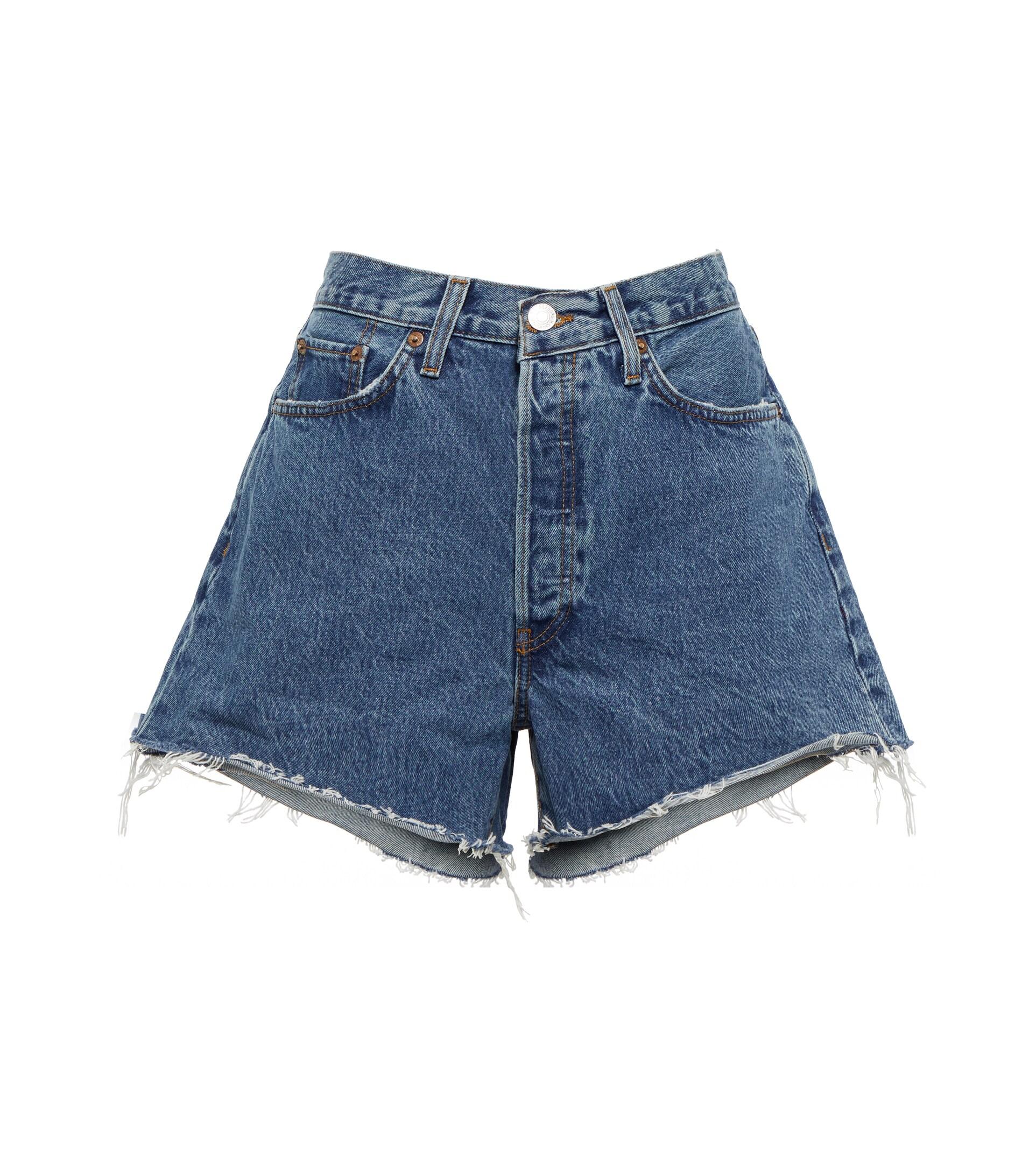 RE/DONE 90s Low Denim Shorts in Blue | Lyst