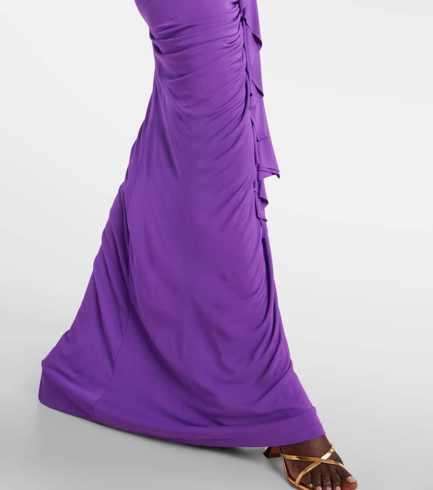 Christopher Esber Vivenda Gathered Jersey Maxi Dress in Purple | Lyst