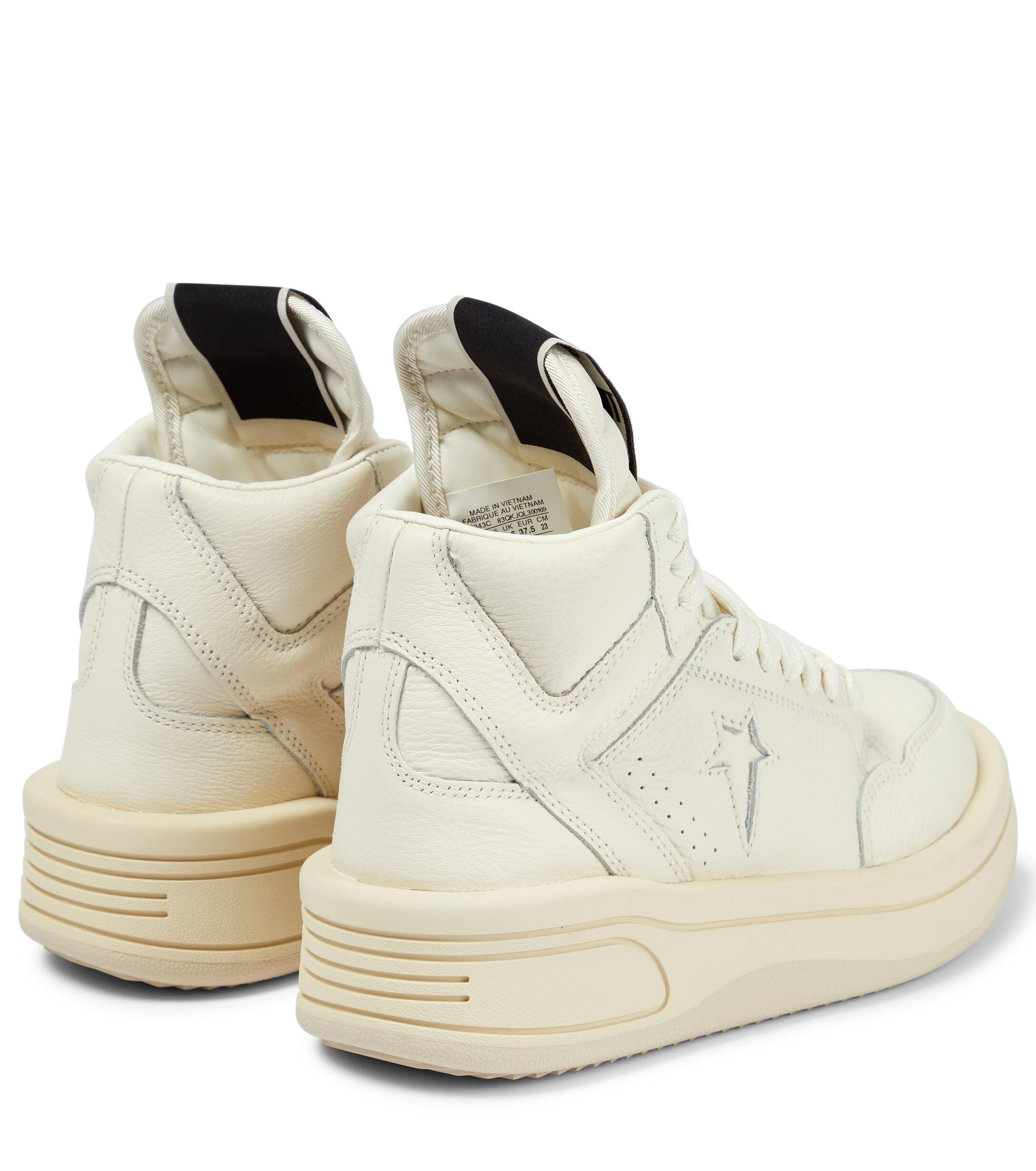 Rick Owens X Converse Drkshdw Turbowpn Leather High-top Sneakers in White |  Lyst