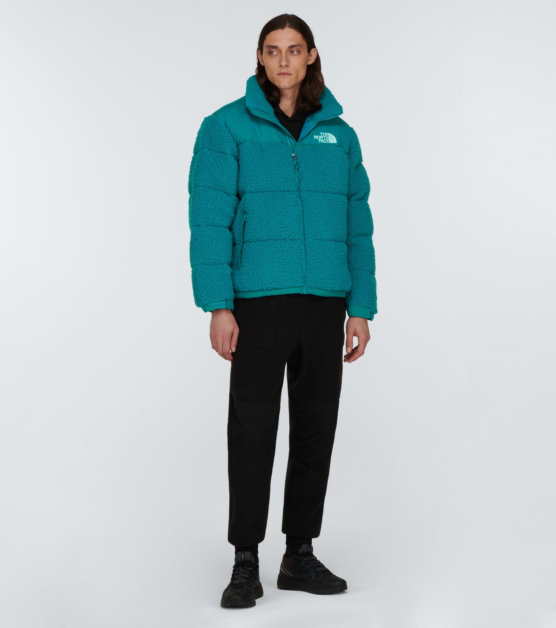 The North Face Nuptse Faux Shearling Jacket in Blue for Men | Lyst